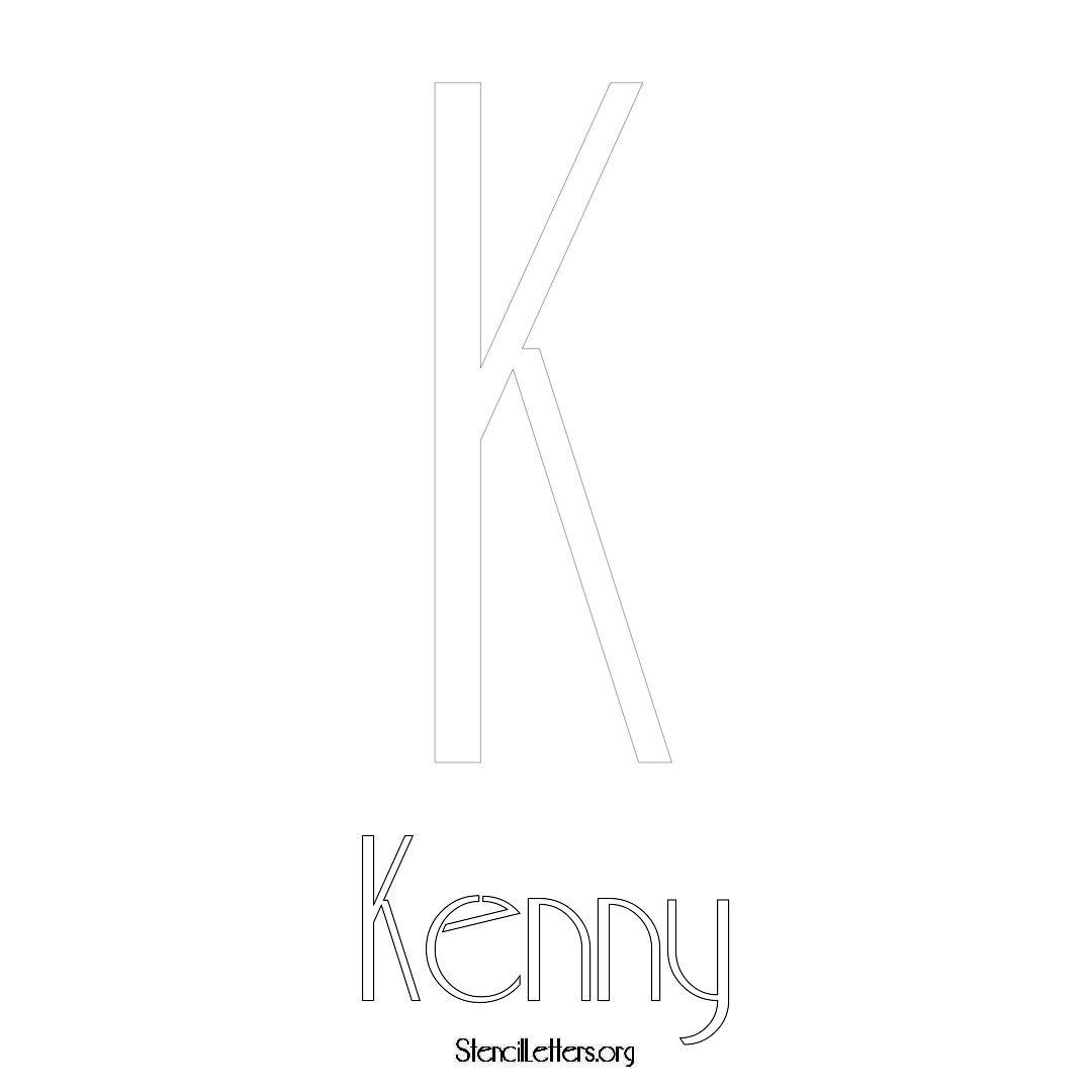 Kenny printable name initial stencil in Art Deco Lettering