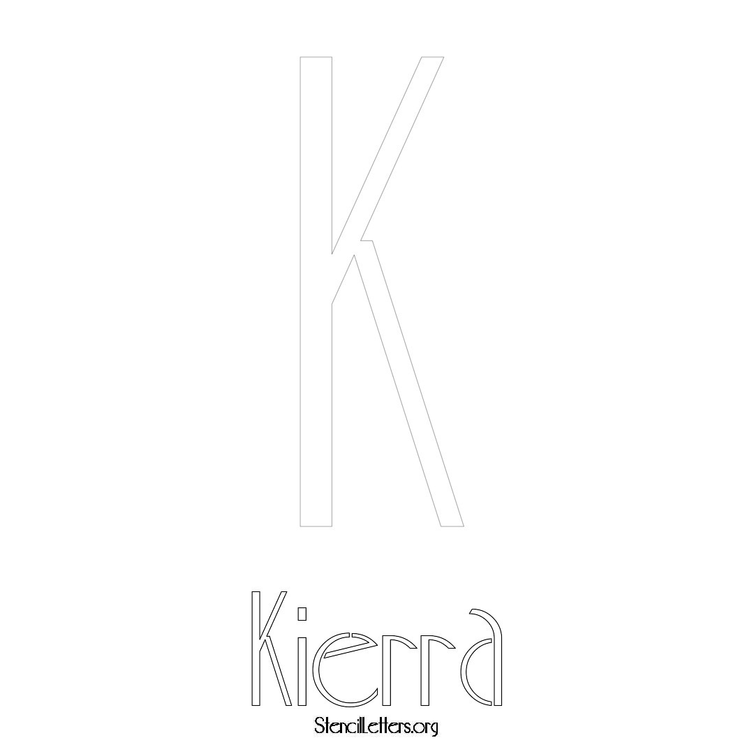 Kierra printable name initial stencil in Art Deco Lettering