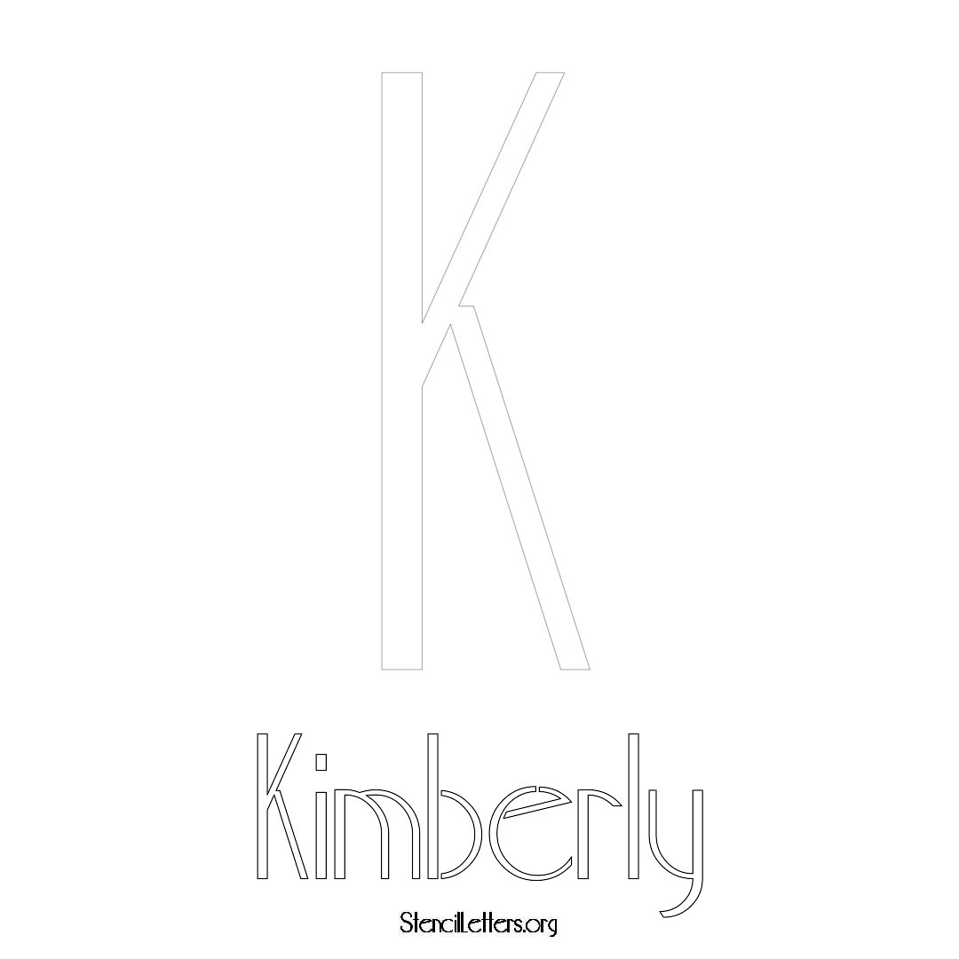 Kimberly printable name initial stencil in Art Deco Lettering