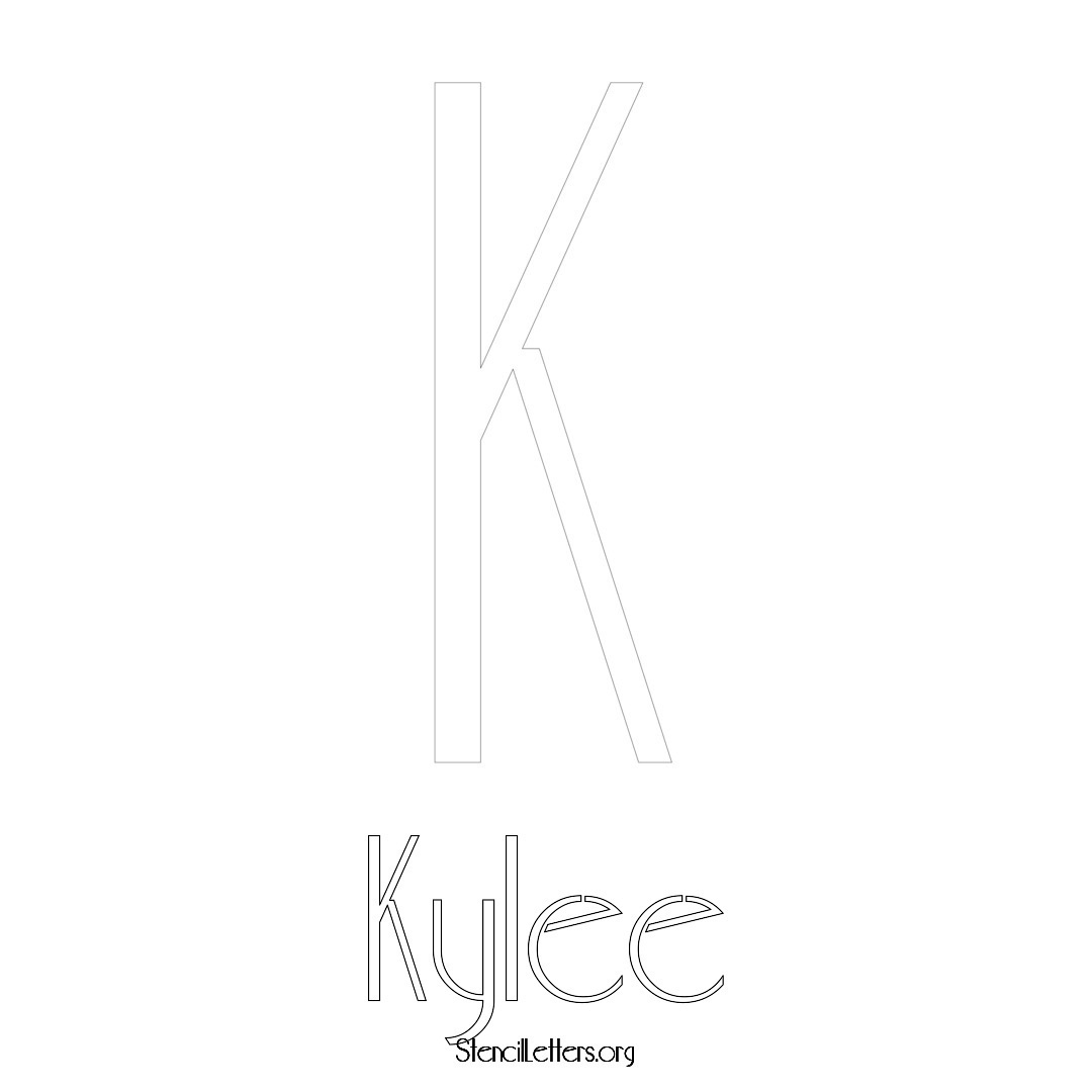 Kylee printable name initial stencil in Art Deco Lettering