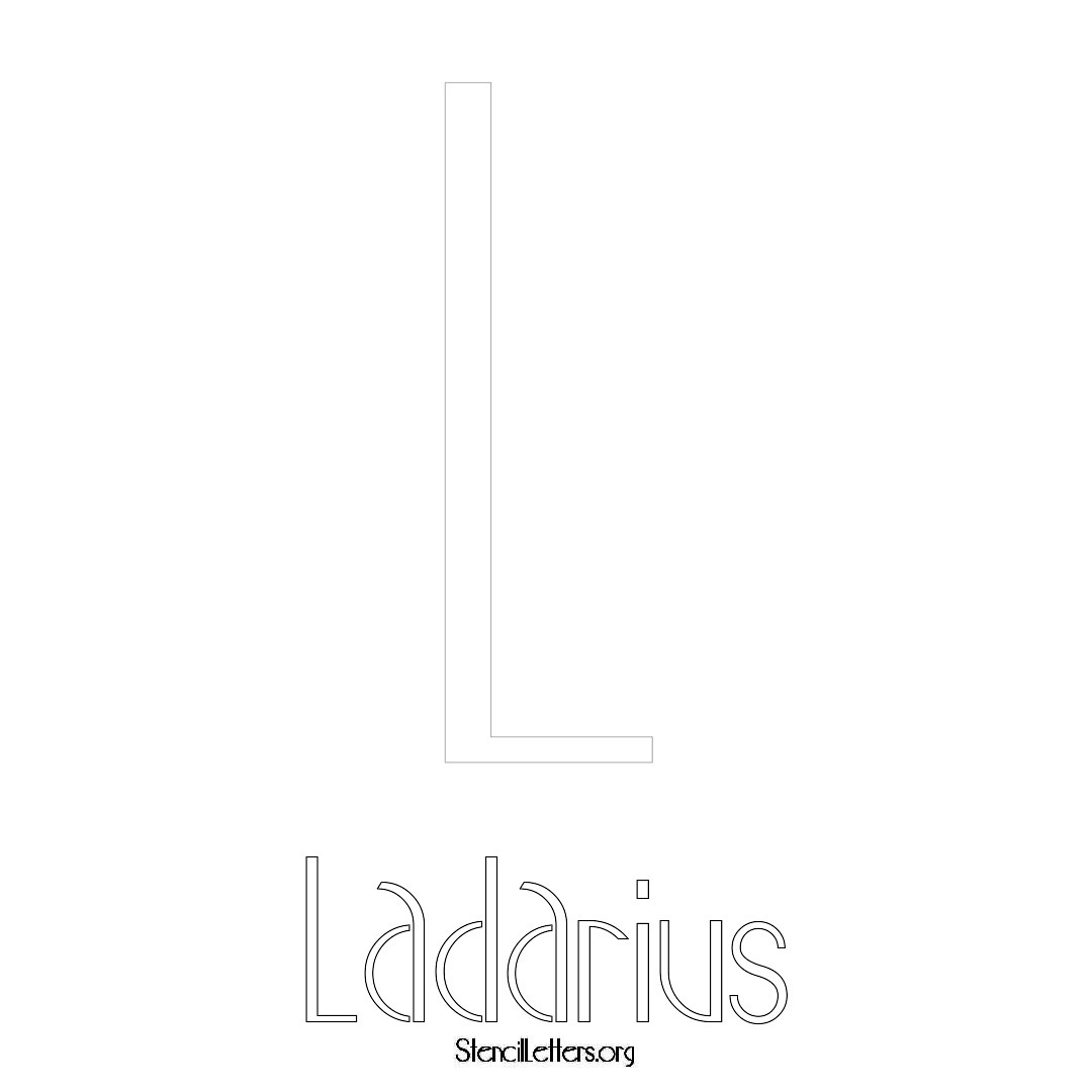 Ladarius printable name initial stencil in Art Deco Lettering