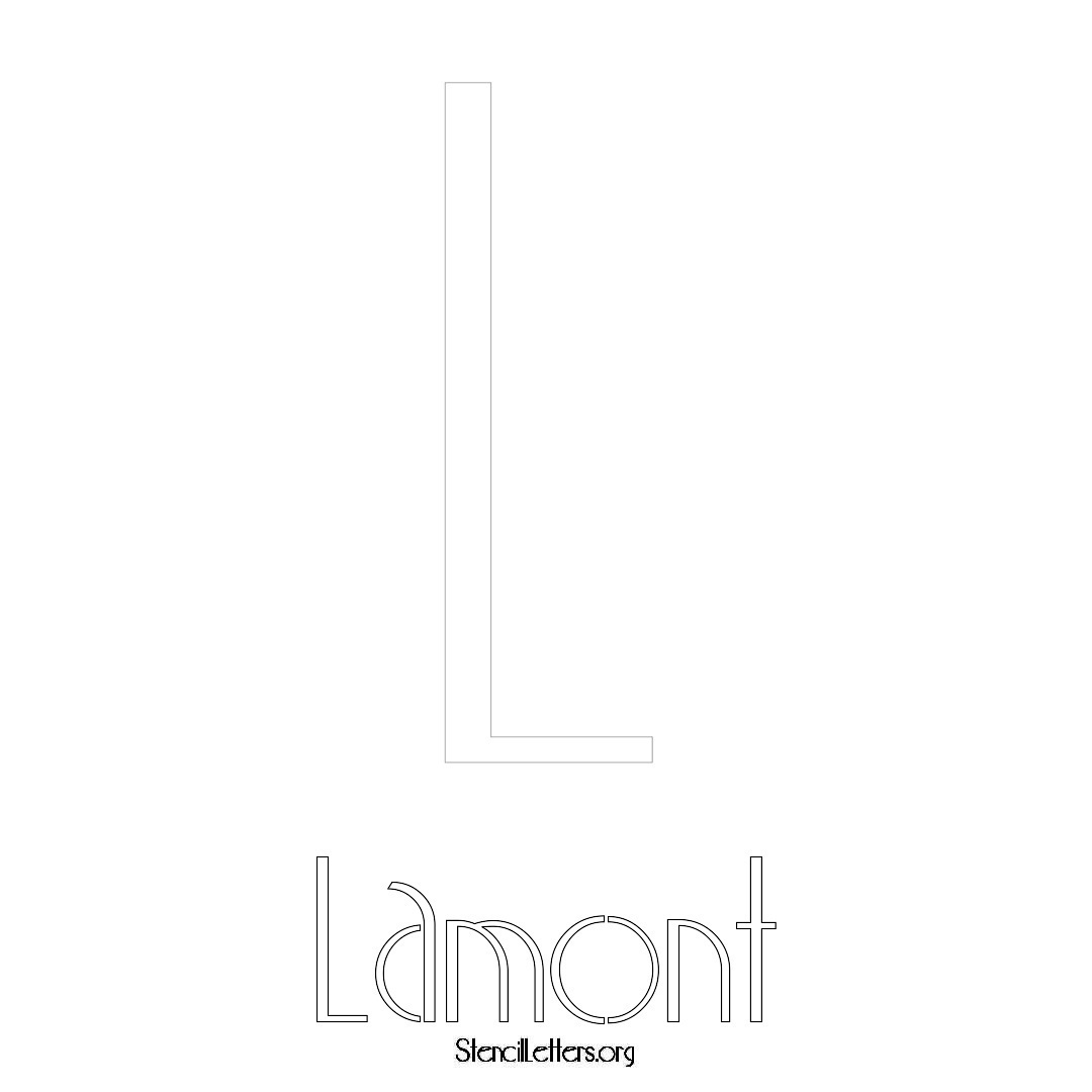 Lamont printable name initial stencil in Art Deco Lettering