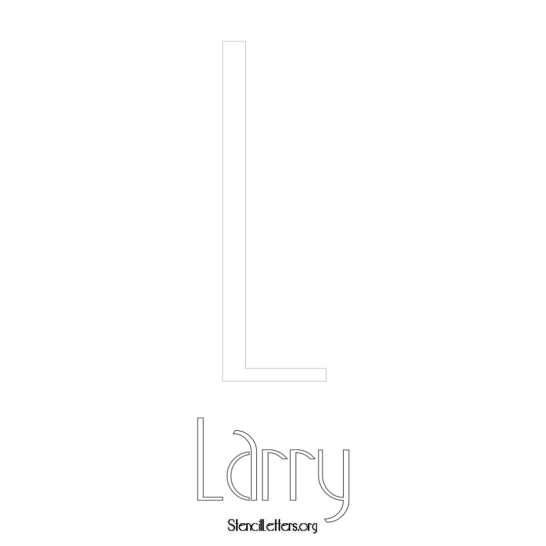 Larry printable name initial stencil in Art Deco Lettering