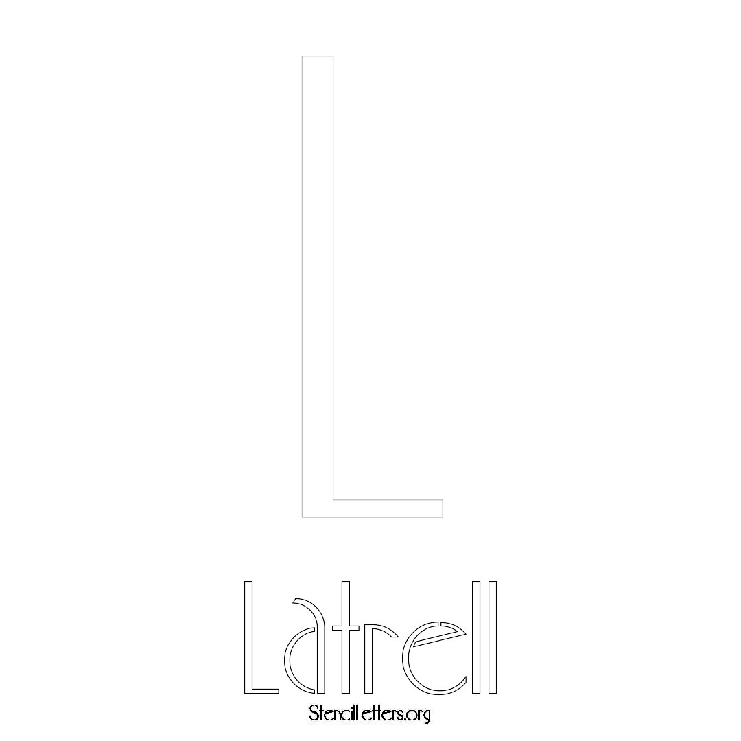 Latrell printable name initial stencil in Art Deco Lettering