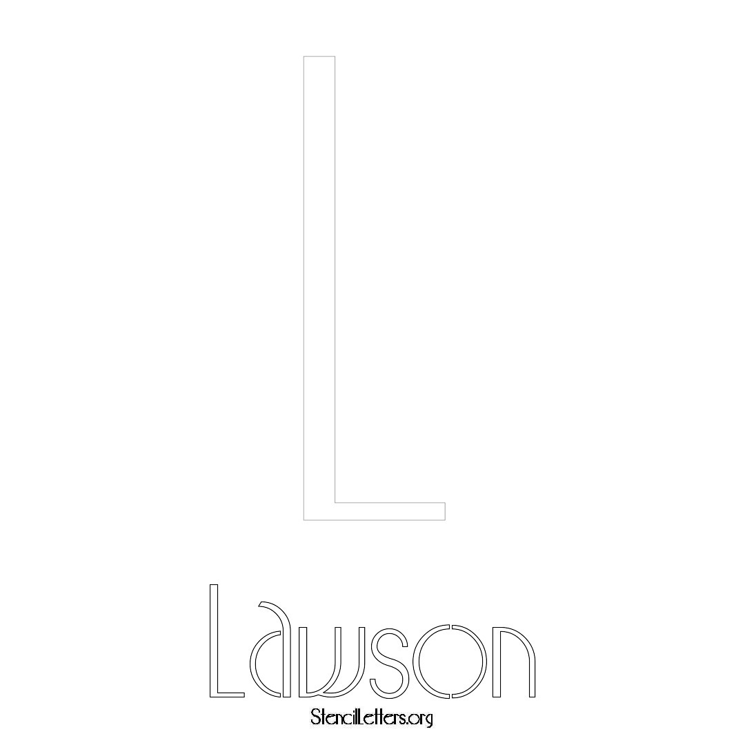 Lawson printable name initial stencil in Art Deco Lettering