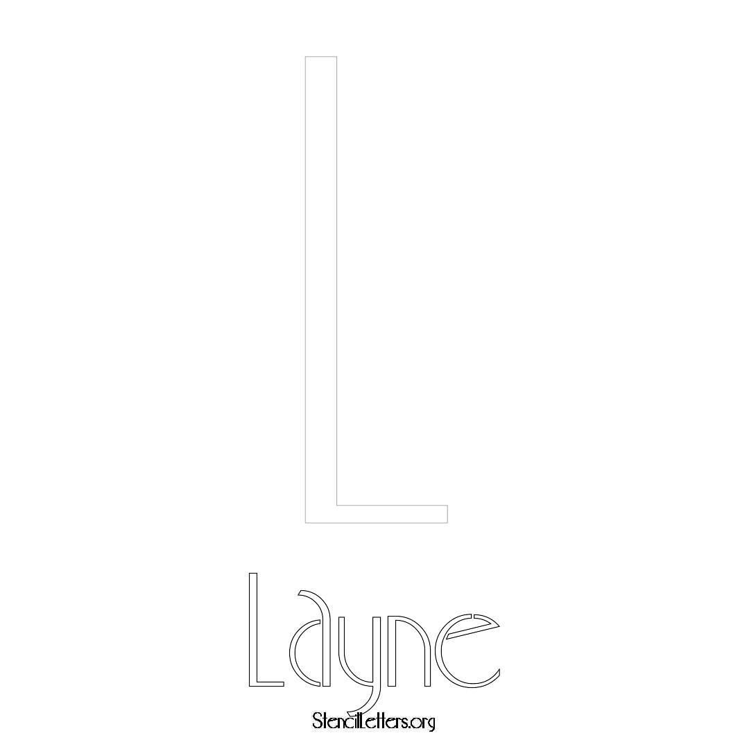Layne printable name initial stencil in Art Deco Lettering