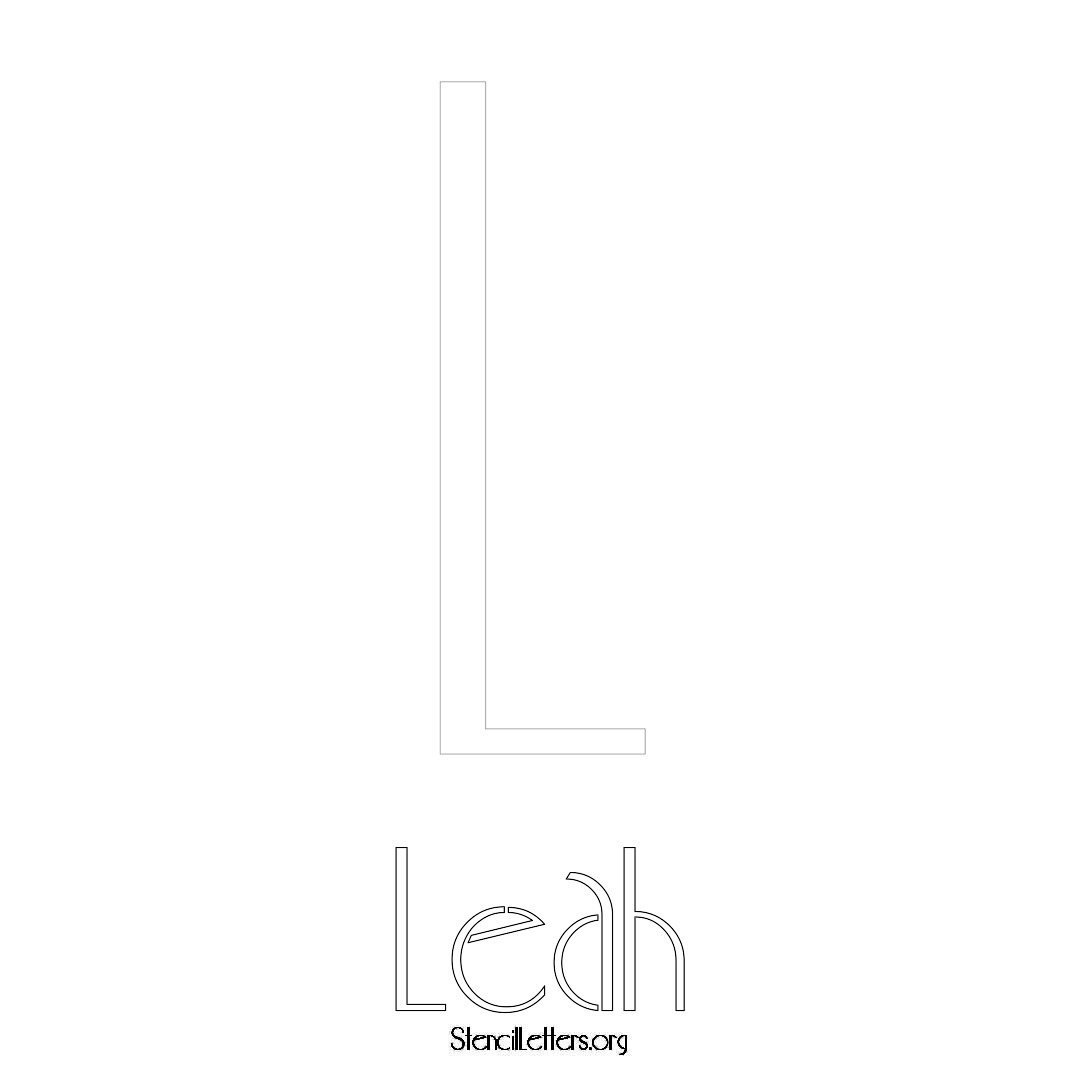 Leah printable name initial stencil in Art Deco Lettering