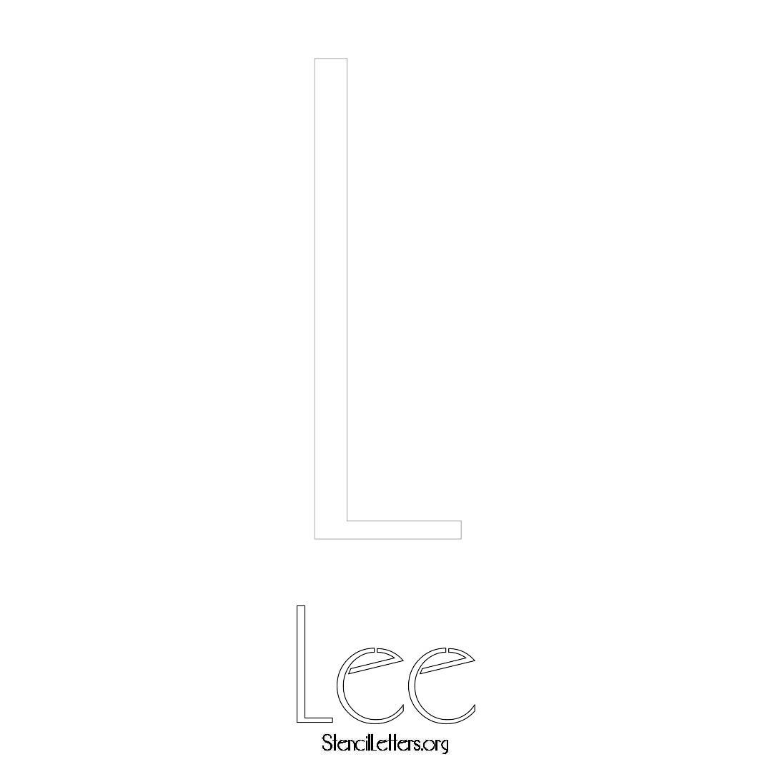 Lee printable name initial stencil in Art Deco Lettering