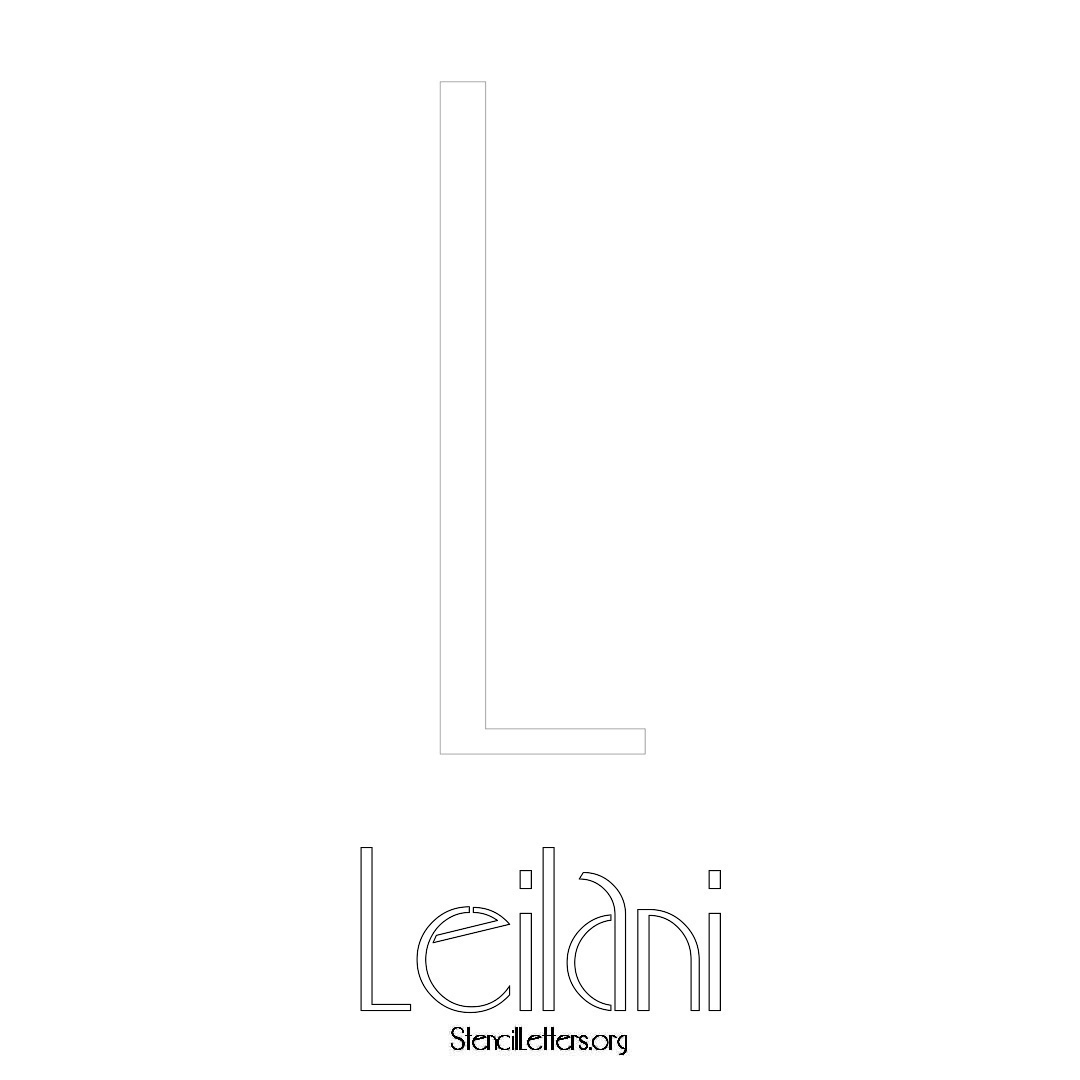 Leilani printable name initial stencil in Art Deco Lettering
