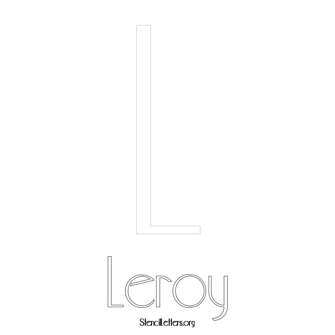 Leroy printable name initial stencil in Art Deco Lettering