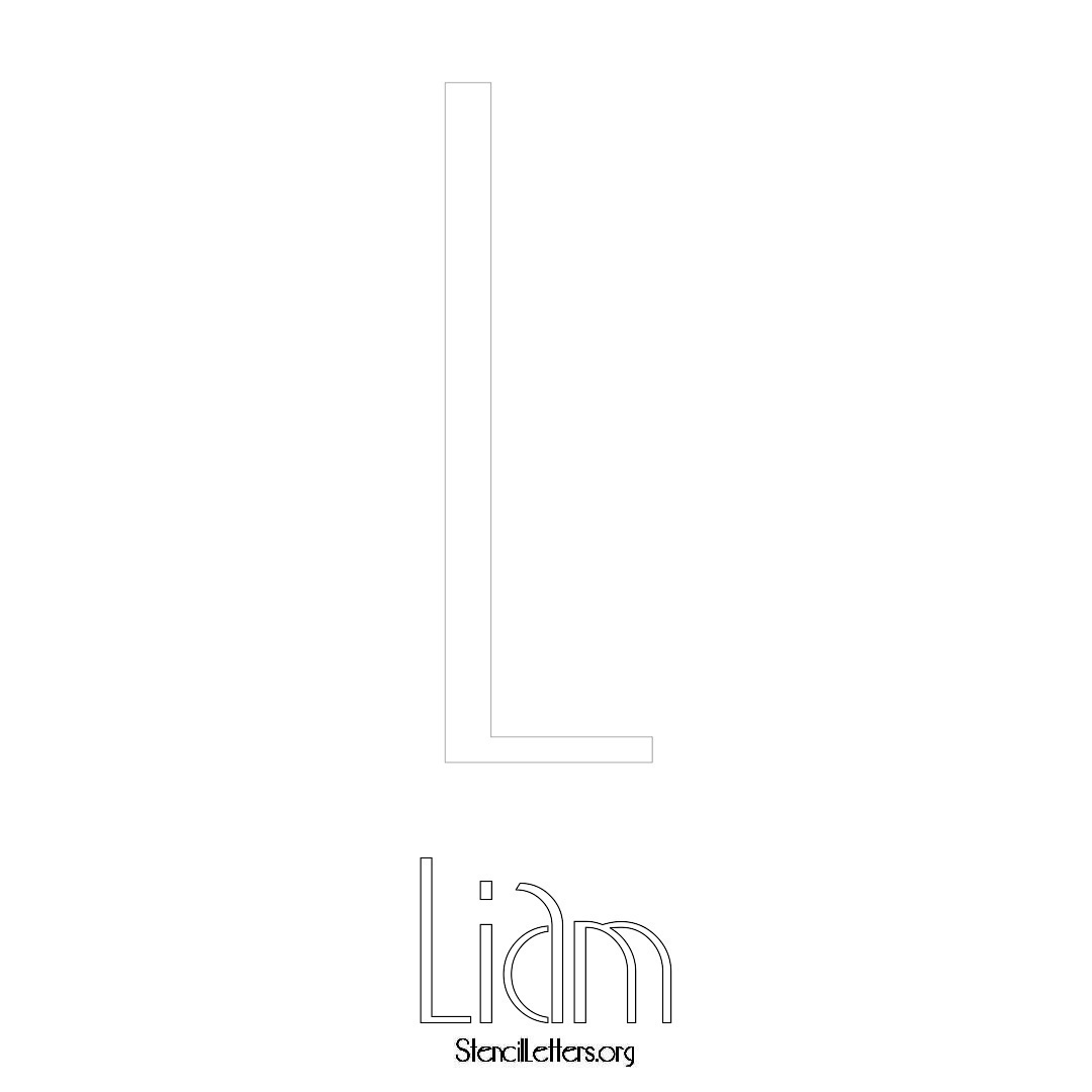 Liam printable name initial stencil in Art Deco Lettering