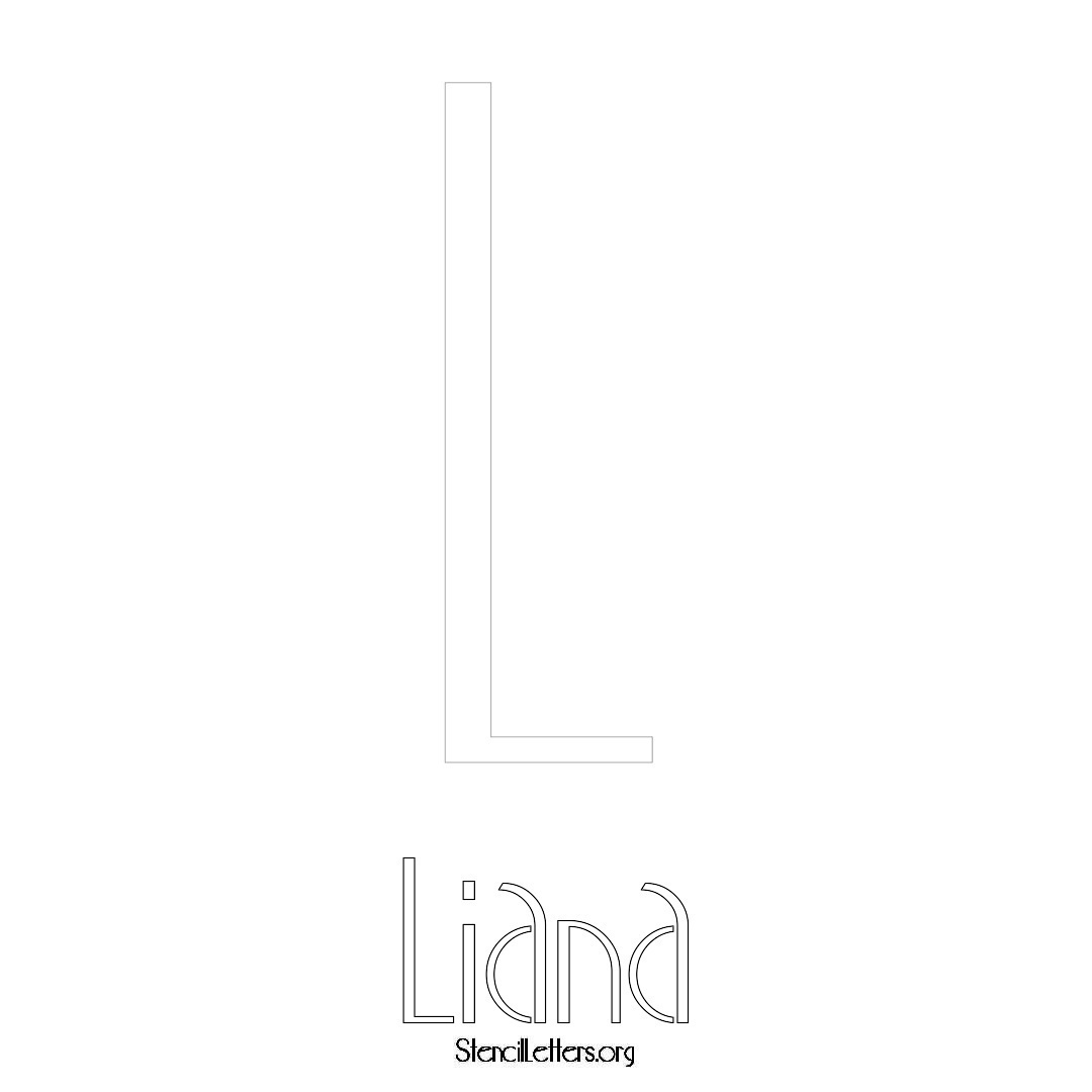 Liana printable name initial stencil in Art Deco Lettering