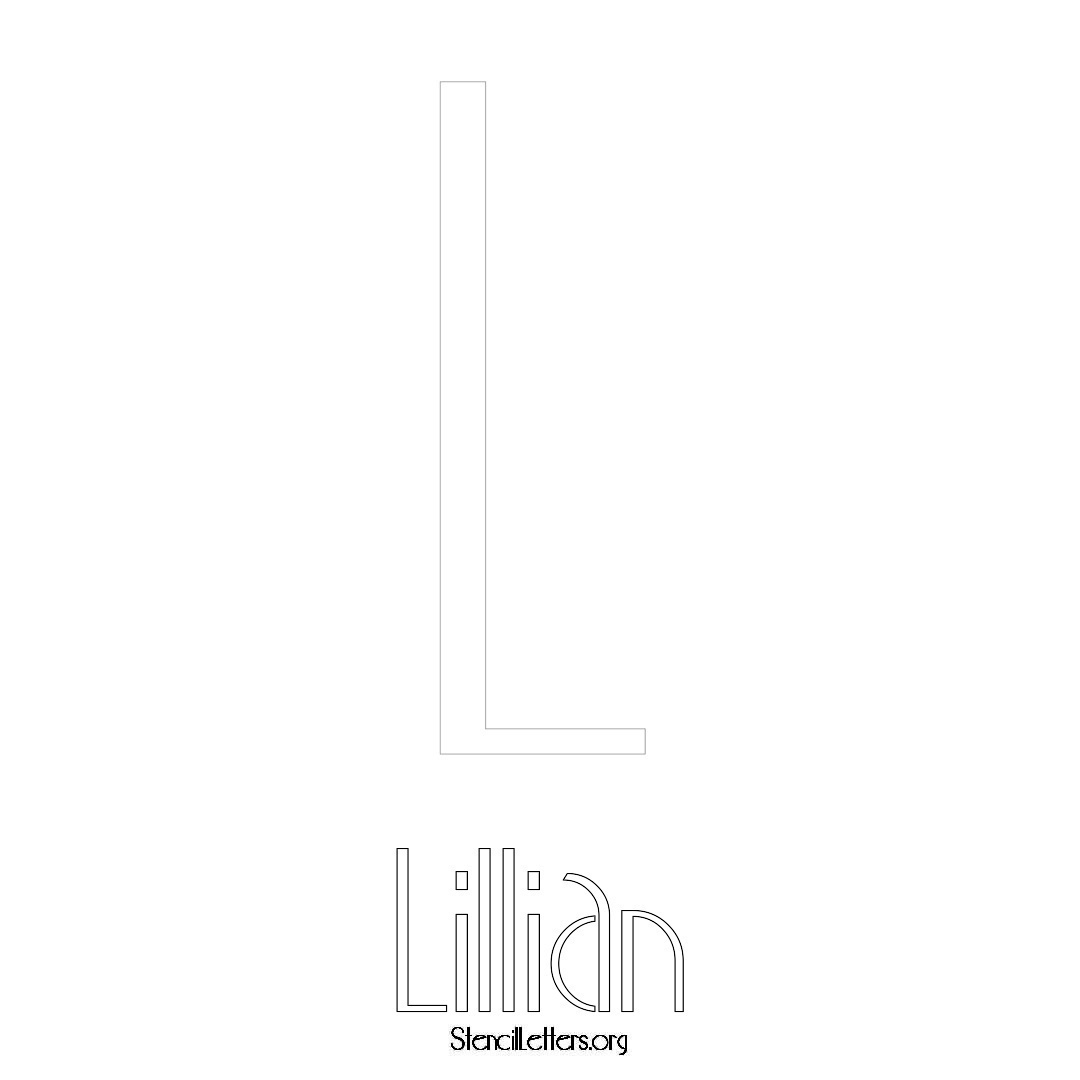 Lillian printable name initial stencil in Art Deco Lettering