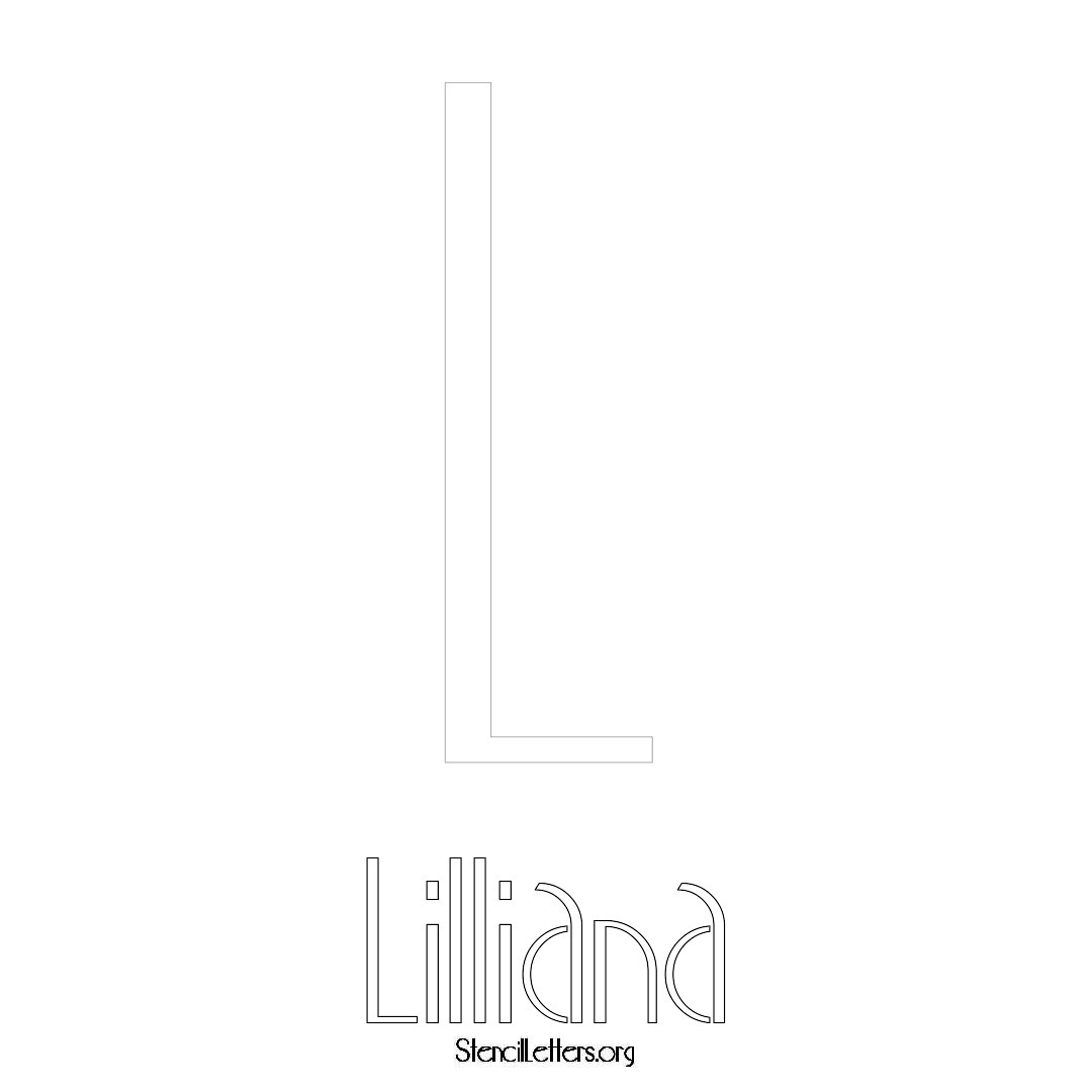 Lilliana printable name initial stencil in Art Deco Lettering