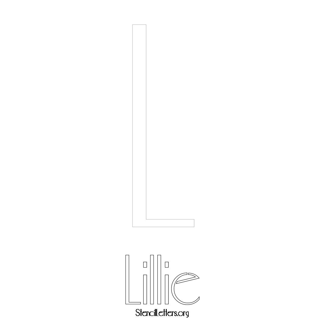 Lillie printable name initial stencil in Art Deco Lettering