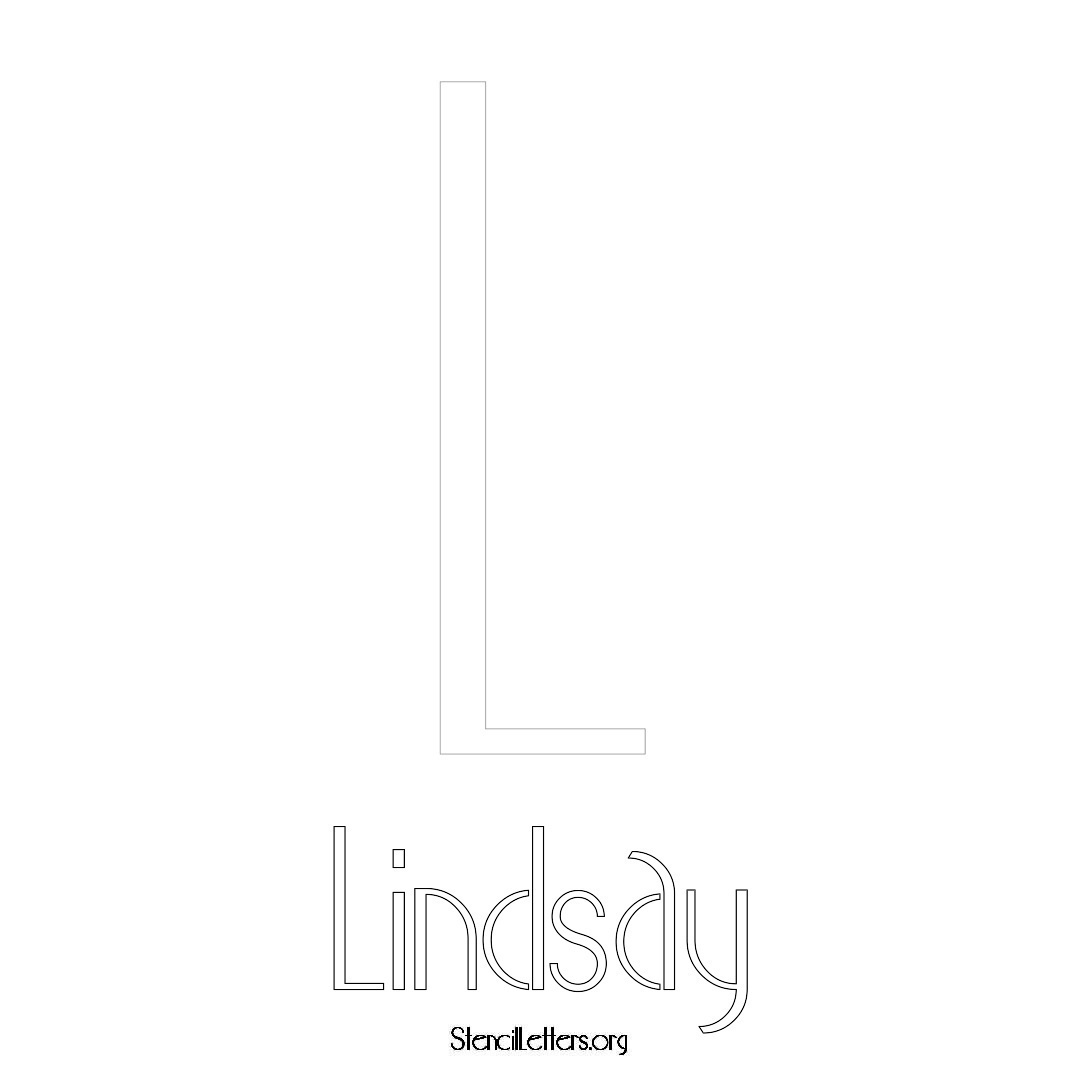 Lindsay printable name initial stencil in Art Deco Lettering