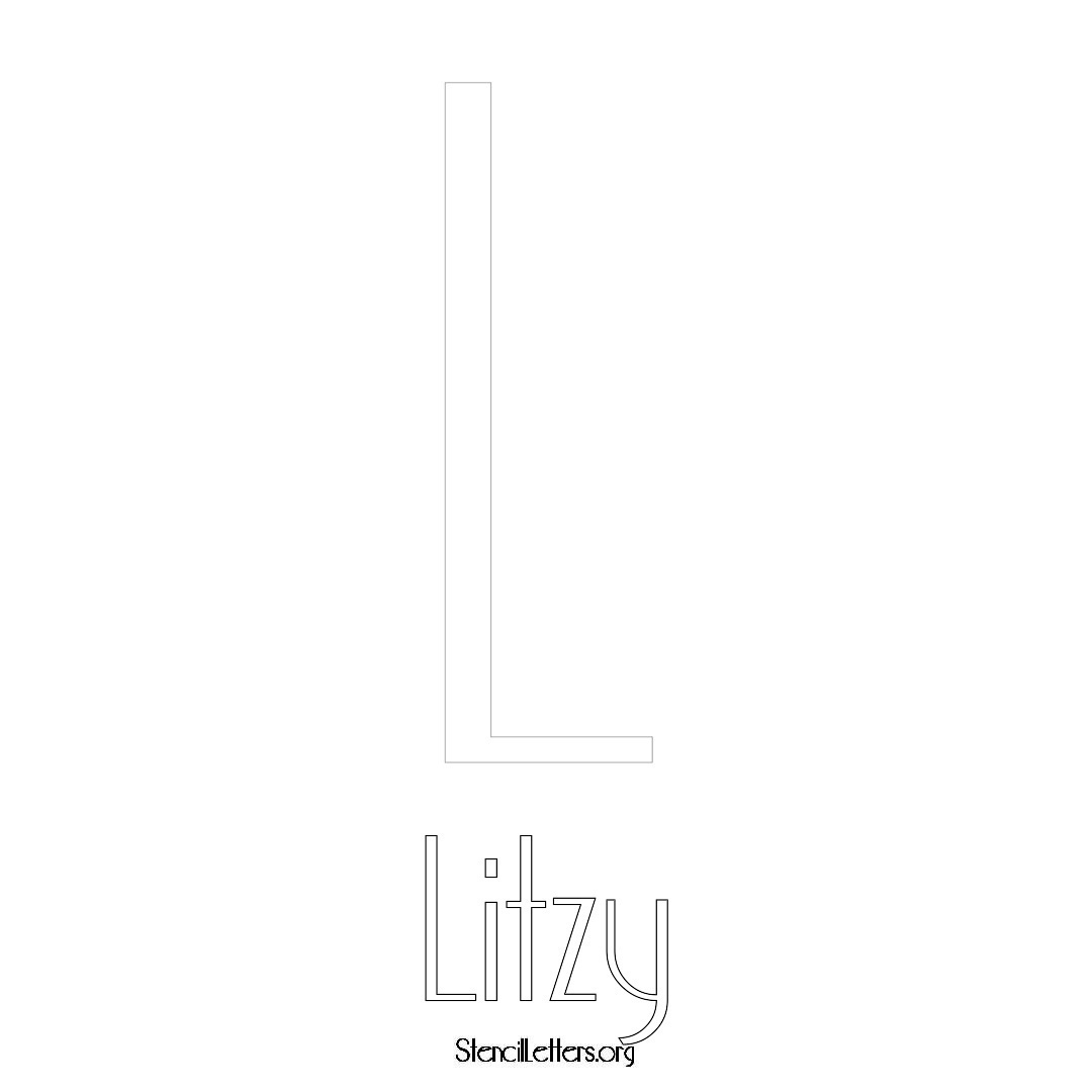 Litzy printable name initial stencil in Art Deco Lettering