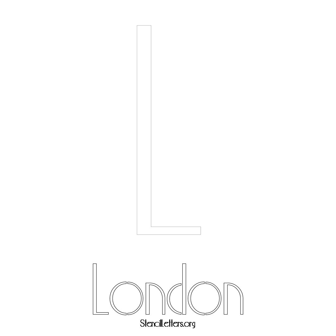 London printable name initial stencil in Art Deco Lettering