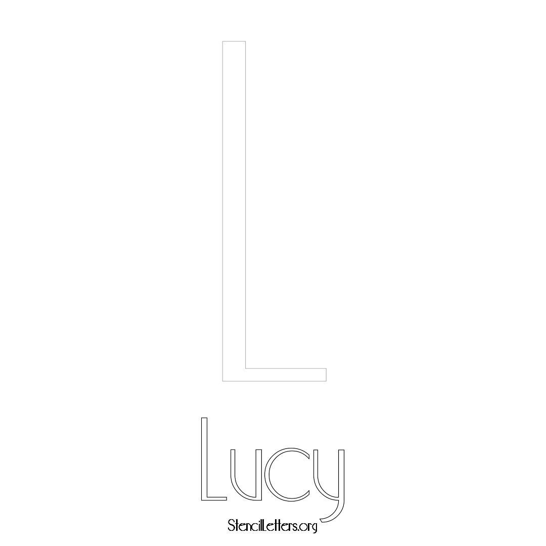 Lucy printable name initial stencil in Art Deco Lettering