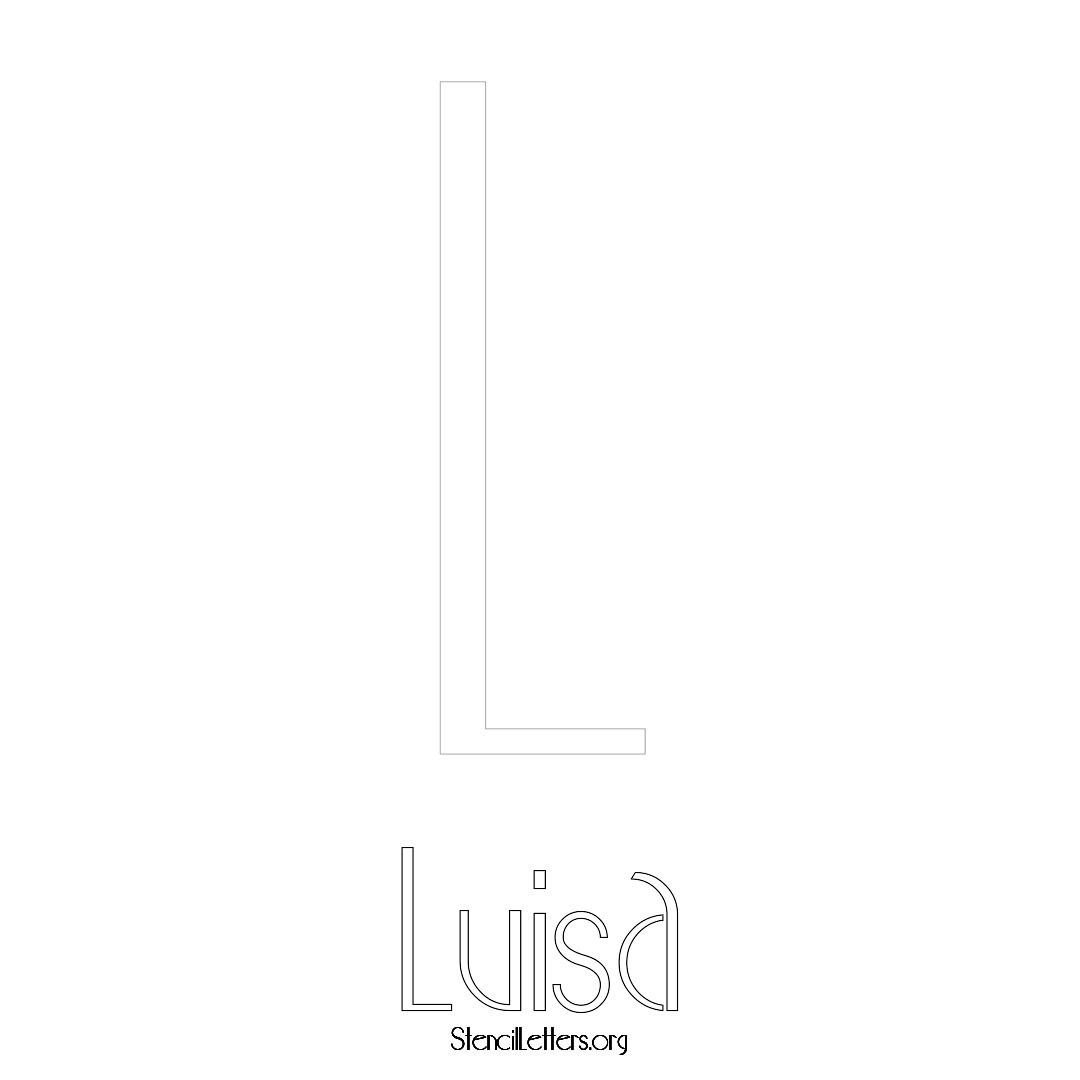 Luisa printable name initial stencil in Art Deco Lettering