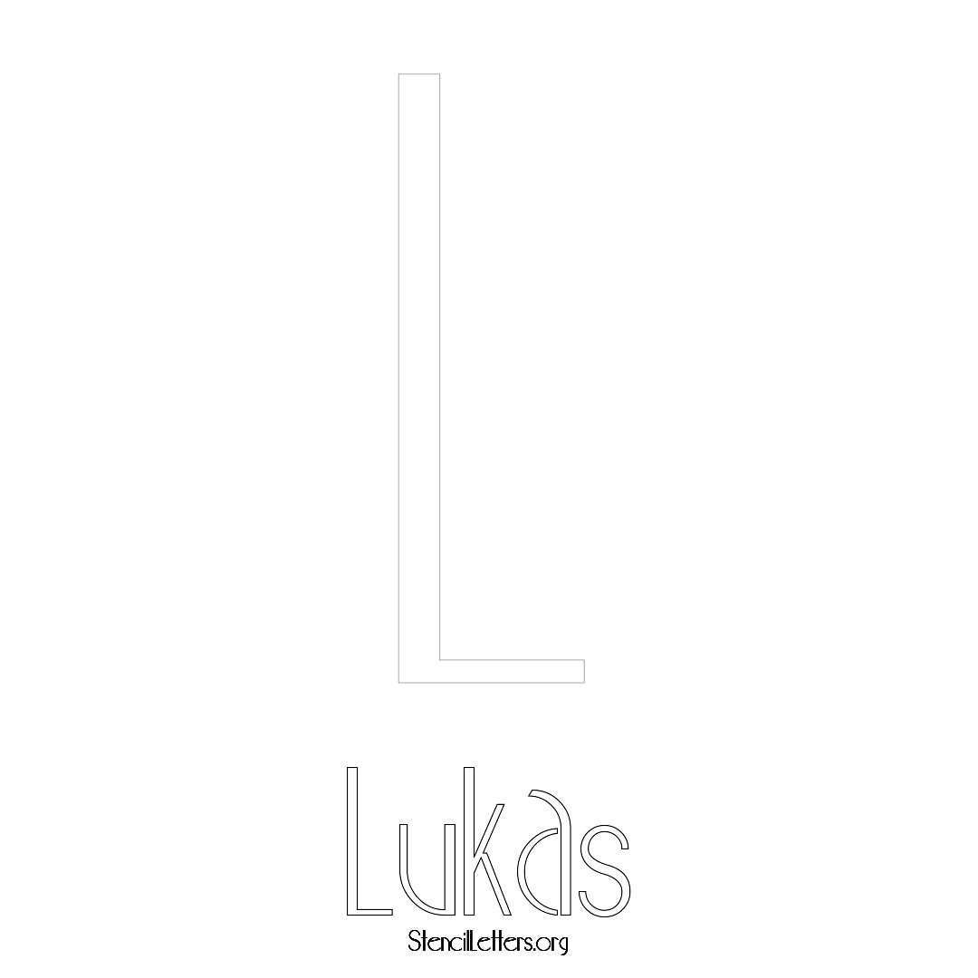 Lukas printable name initial stencil in Art Deco Lettering