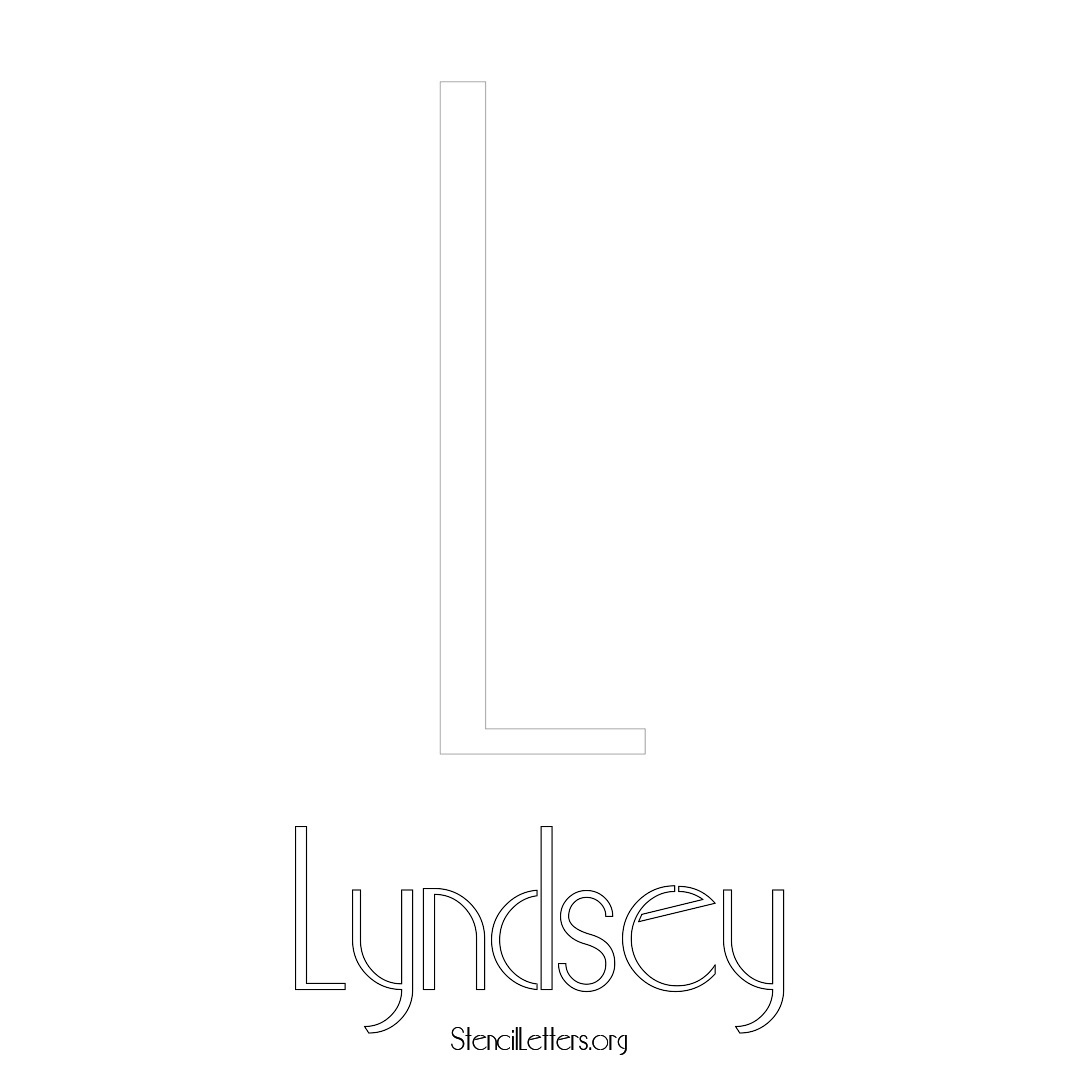 Lyndsey printable name initial stencil in Art Deco Lettering