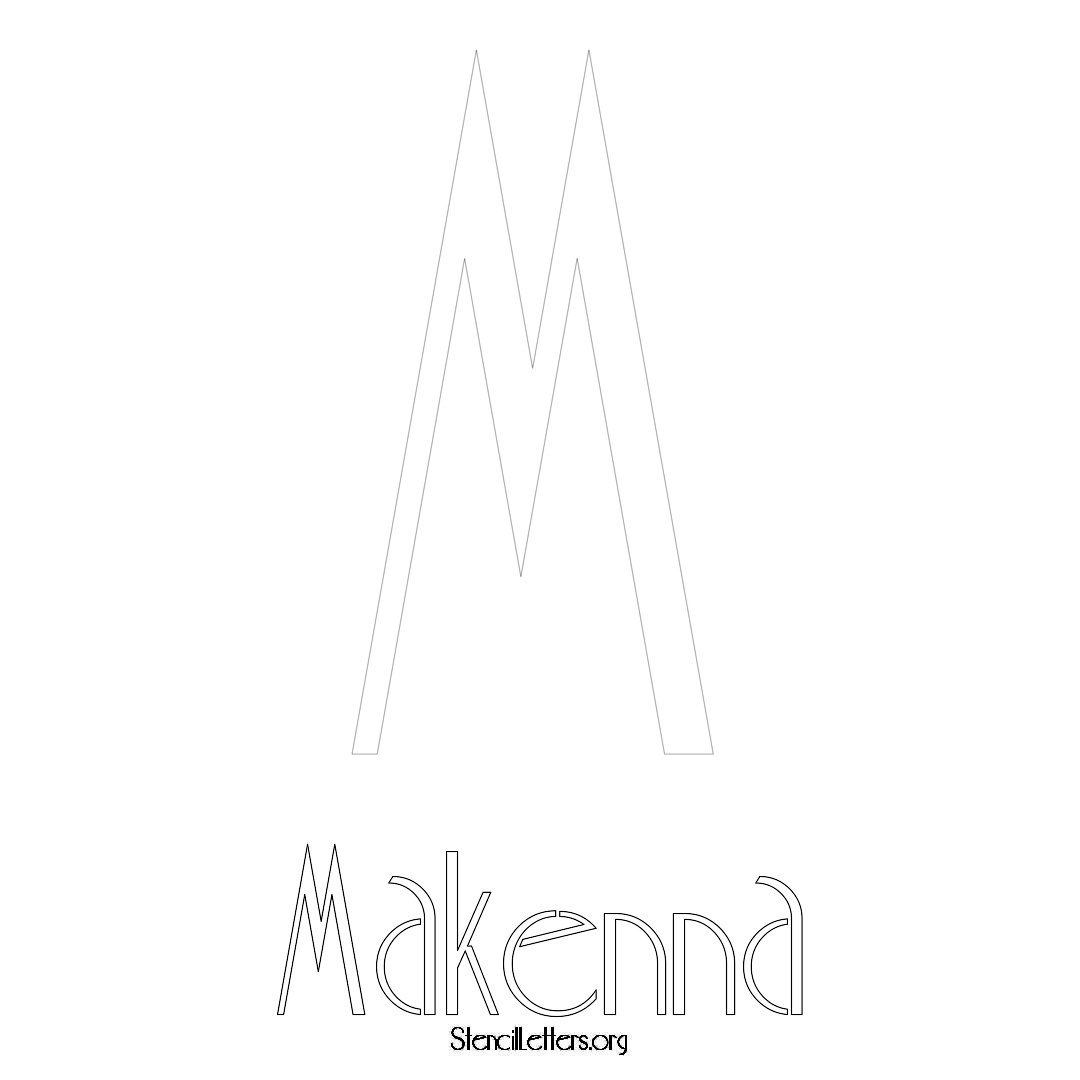 Makenna printable name initial stencil in Art Deco Lettering