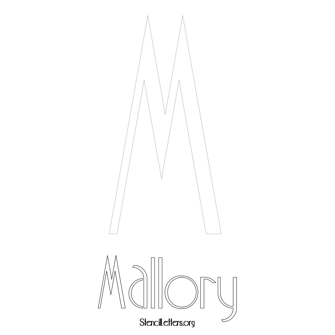 Mallory printable name initial stencil in Art Deco Lettering