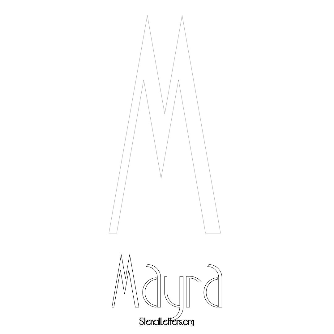 Mayra printable name initial stencil in Art Deco Lettering