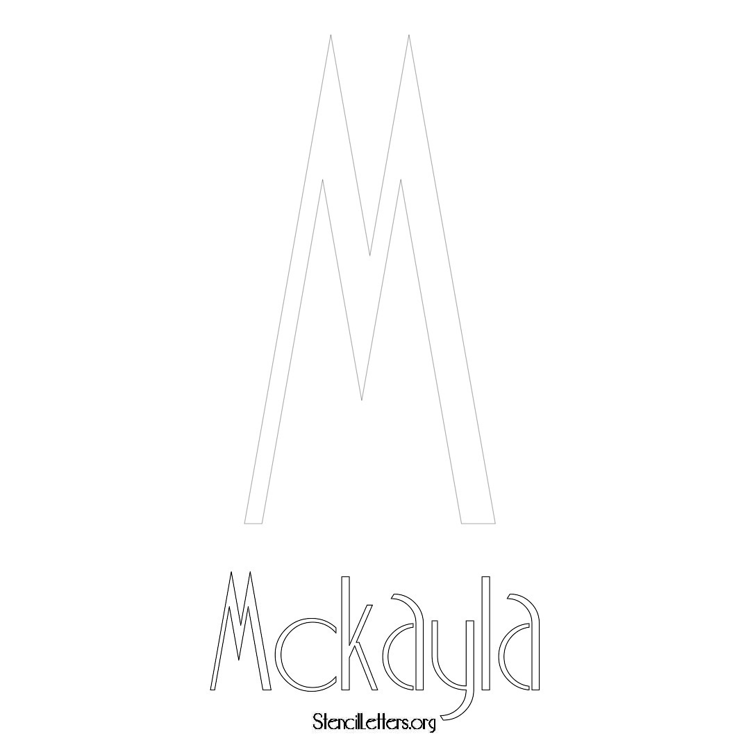 McKayla printable name initial stencil in Art Deco Lettering