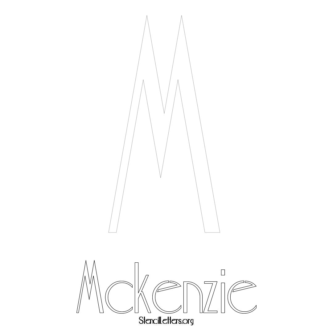 McKenzie printable name initial stencil in Art Deco Lettering