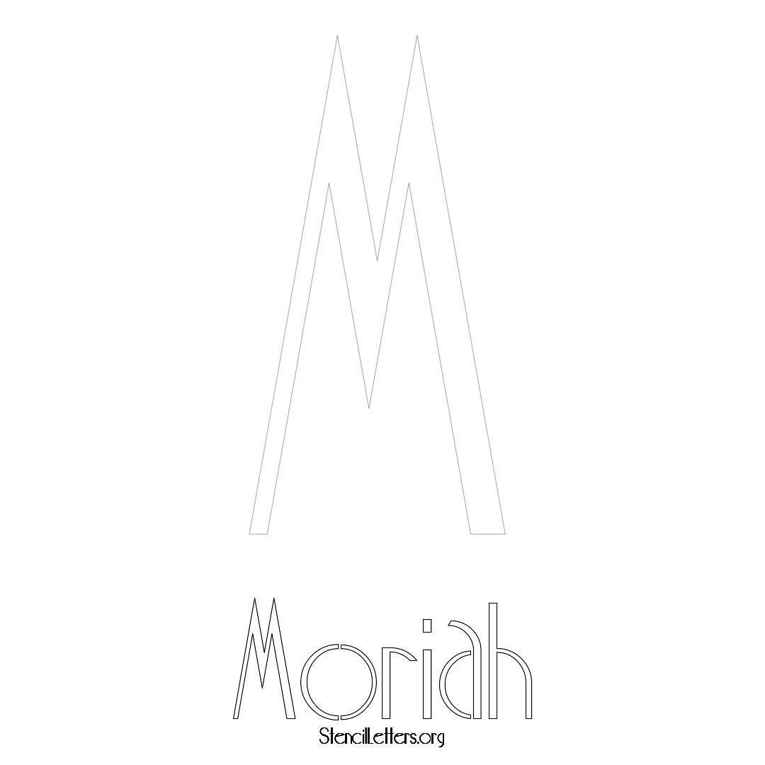 Moriah printable name initial stencil in Art Deco Lettering