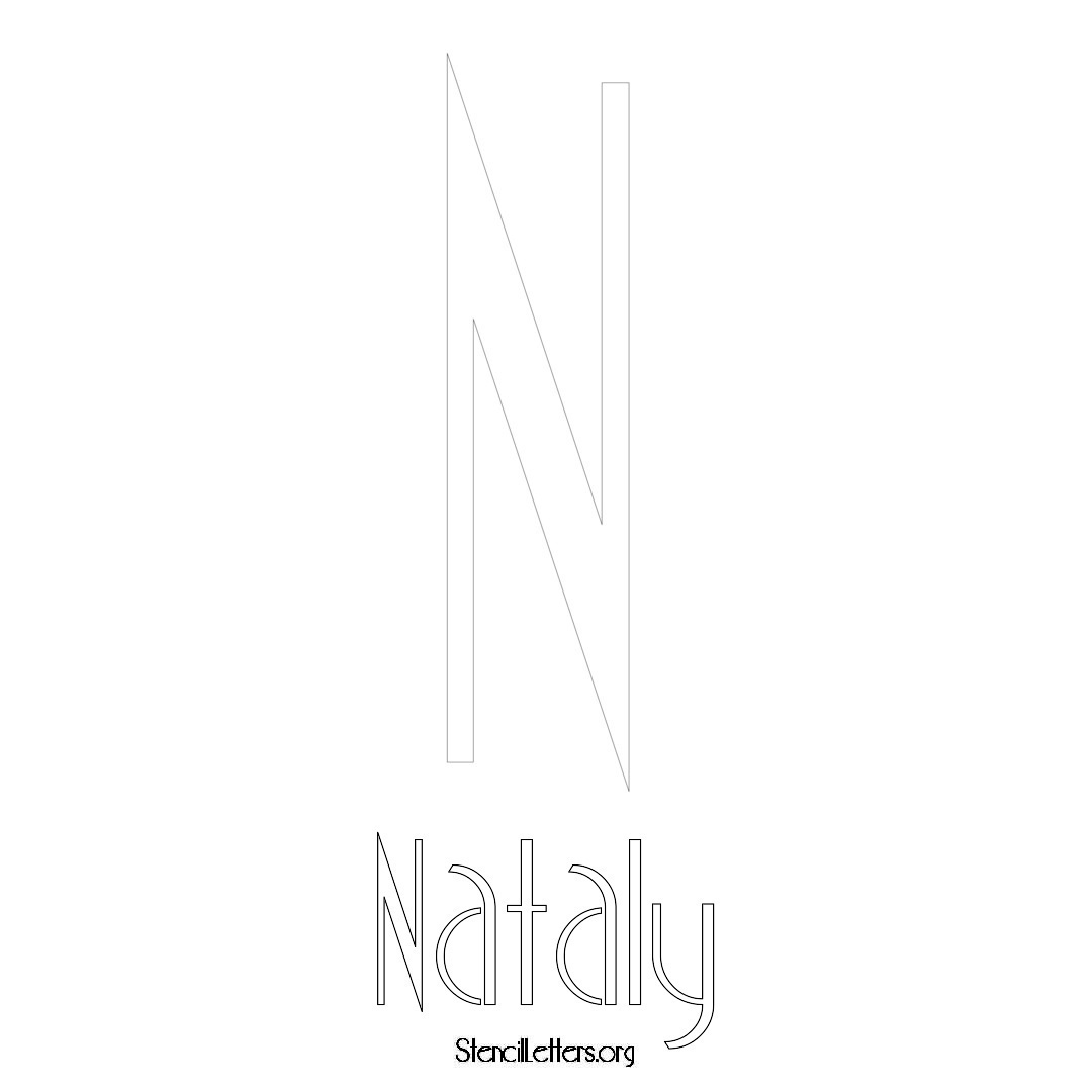 Nataly printable name initial stencil in Art Deco Lettering