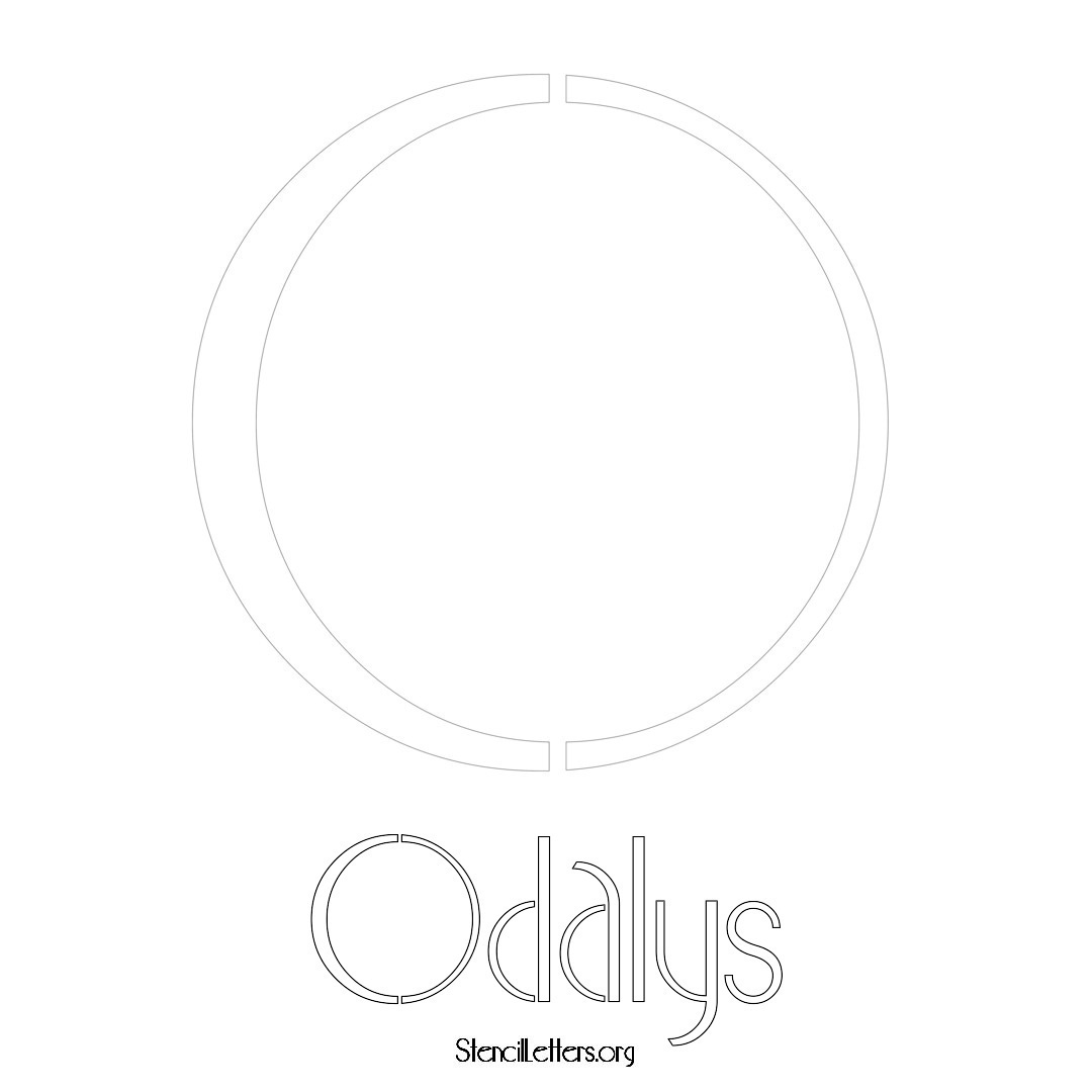 Odalys printable name initial stencil in Art Deco Lettering