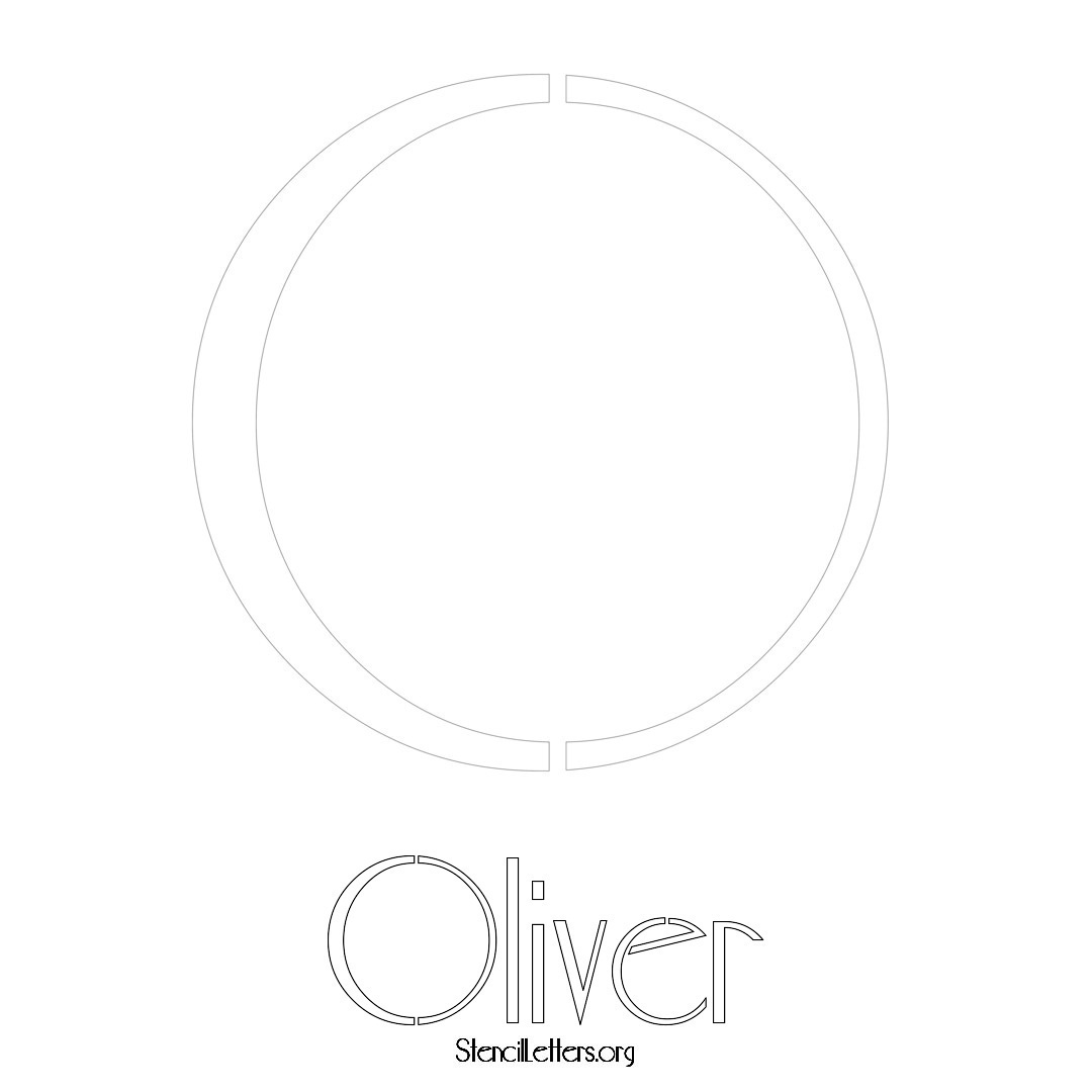 Oliver printable name initial stencil in Art Deco Lettering