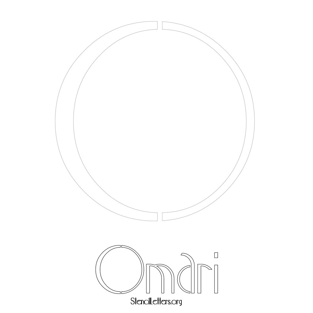 Omari printable name initial stencil in Art Deco Lettering