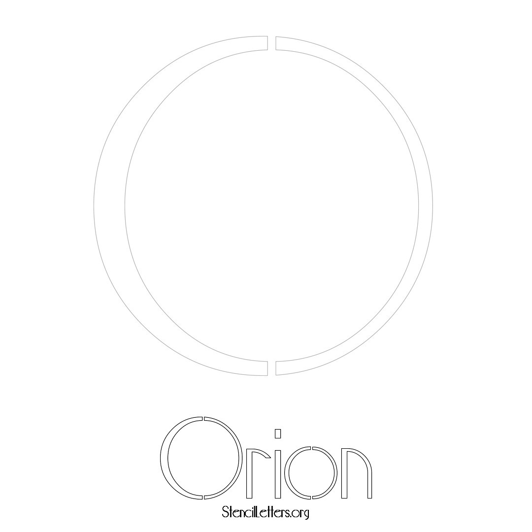 Orion printable name initial stencil in Art Deco Lettering