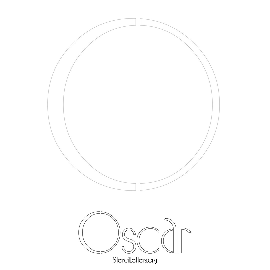 Oscar printable name initial stencil in Art Deco Lettering