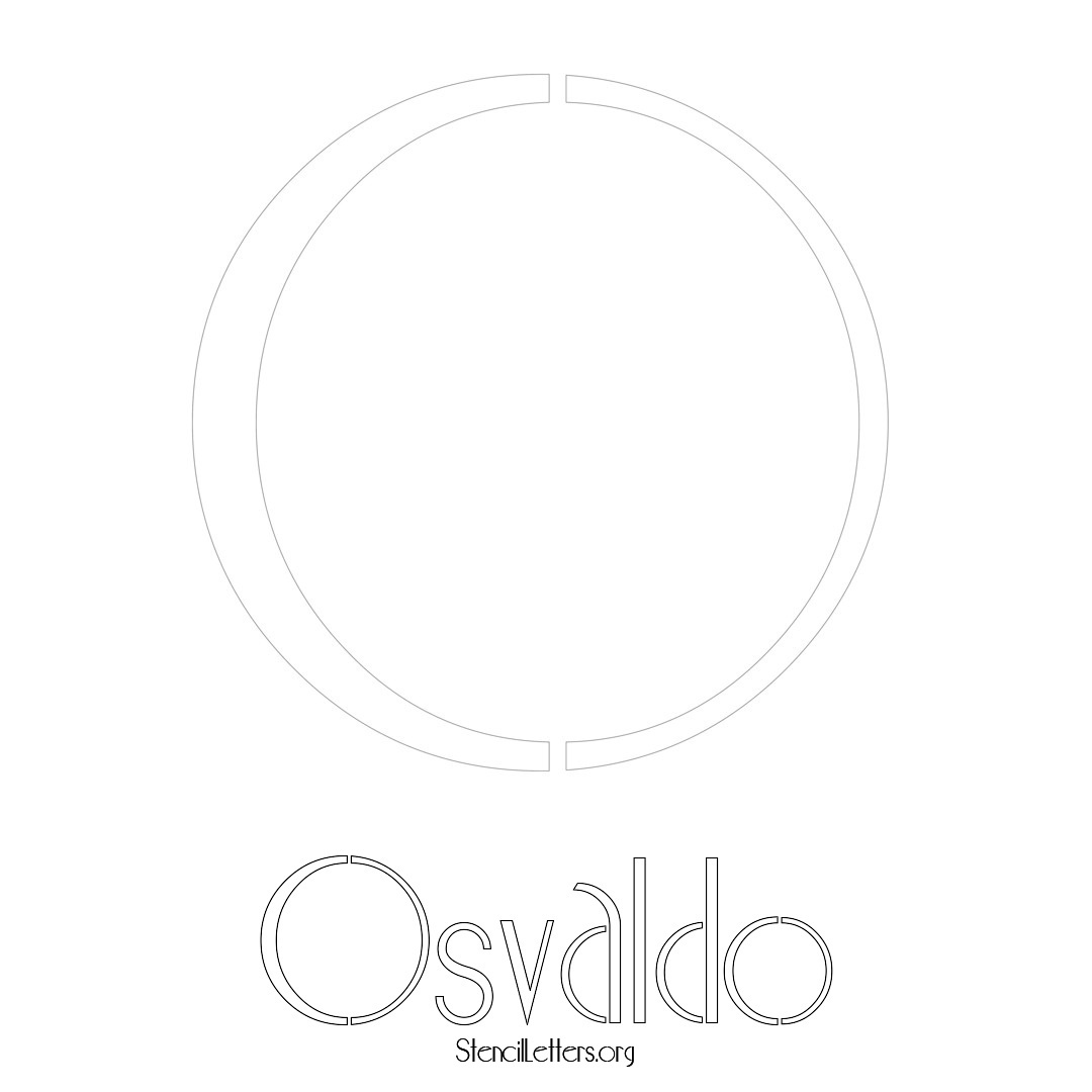 Osvaldo printable name initial stencil in Art Deco Lettering