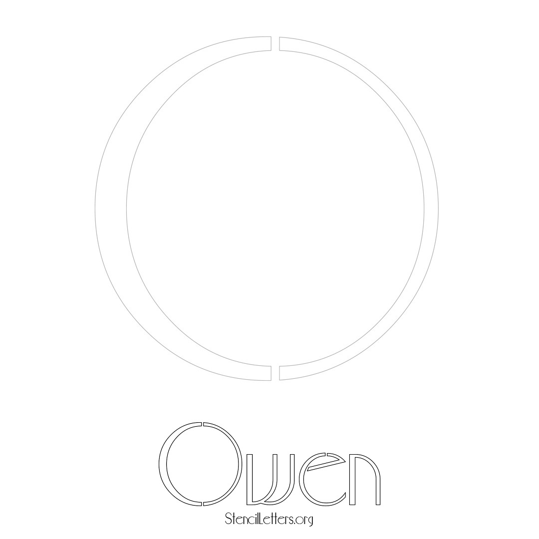 Owen printable name initial stencil in Art Deco Lettering