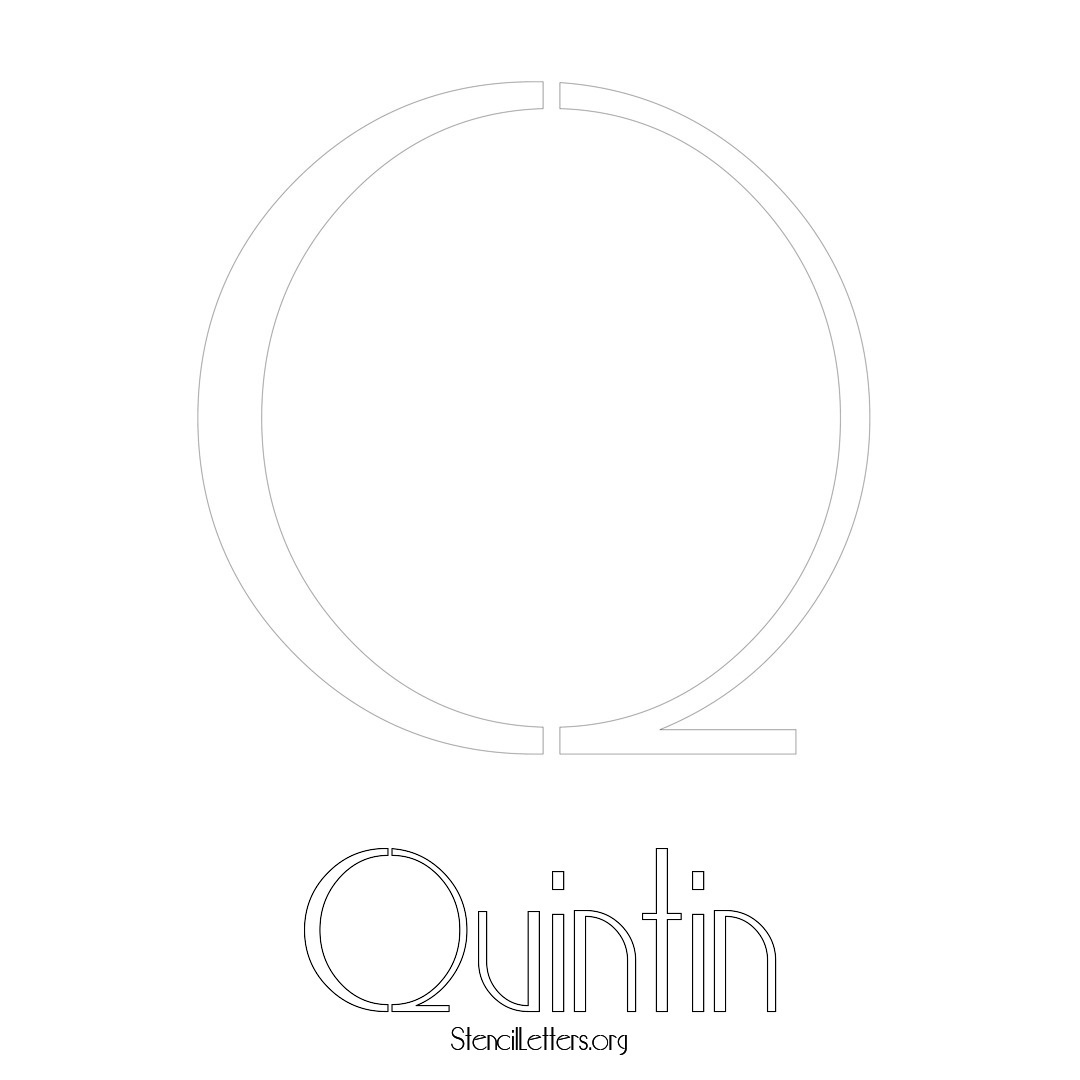 Quintin printable name initial stencil in Art Deco Lettering