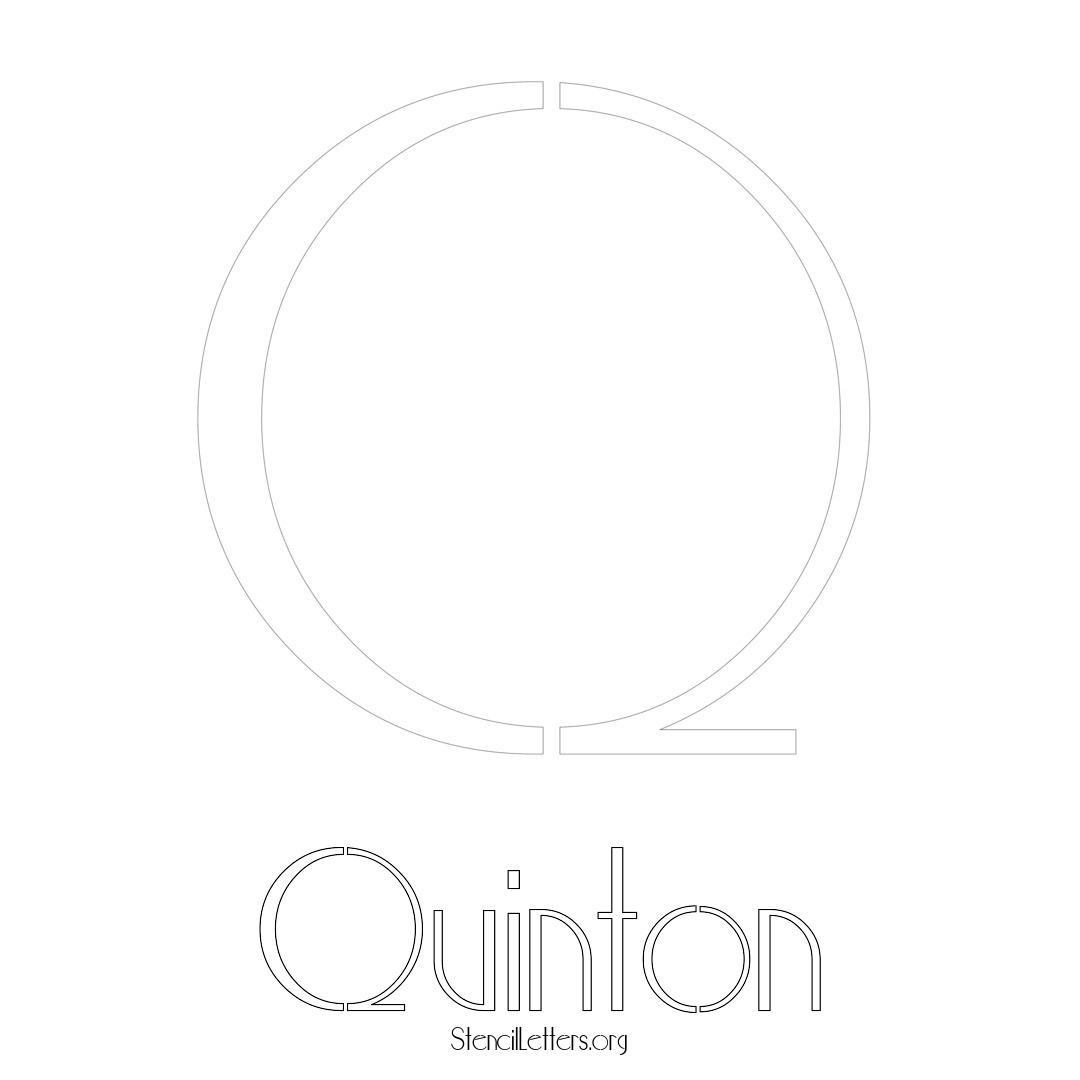 Quinton printable name initial stencil in Art Deco Lettering