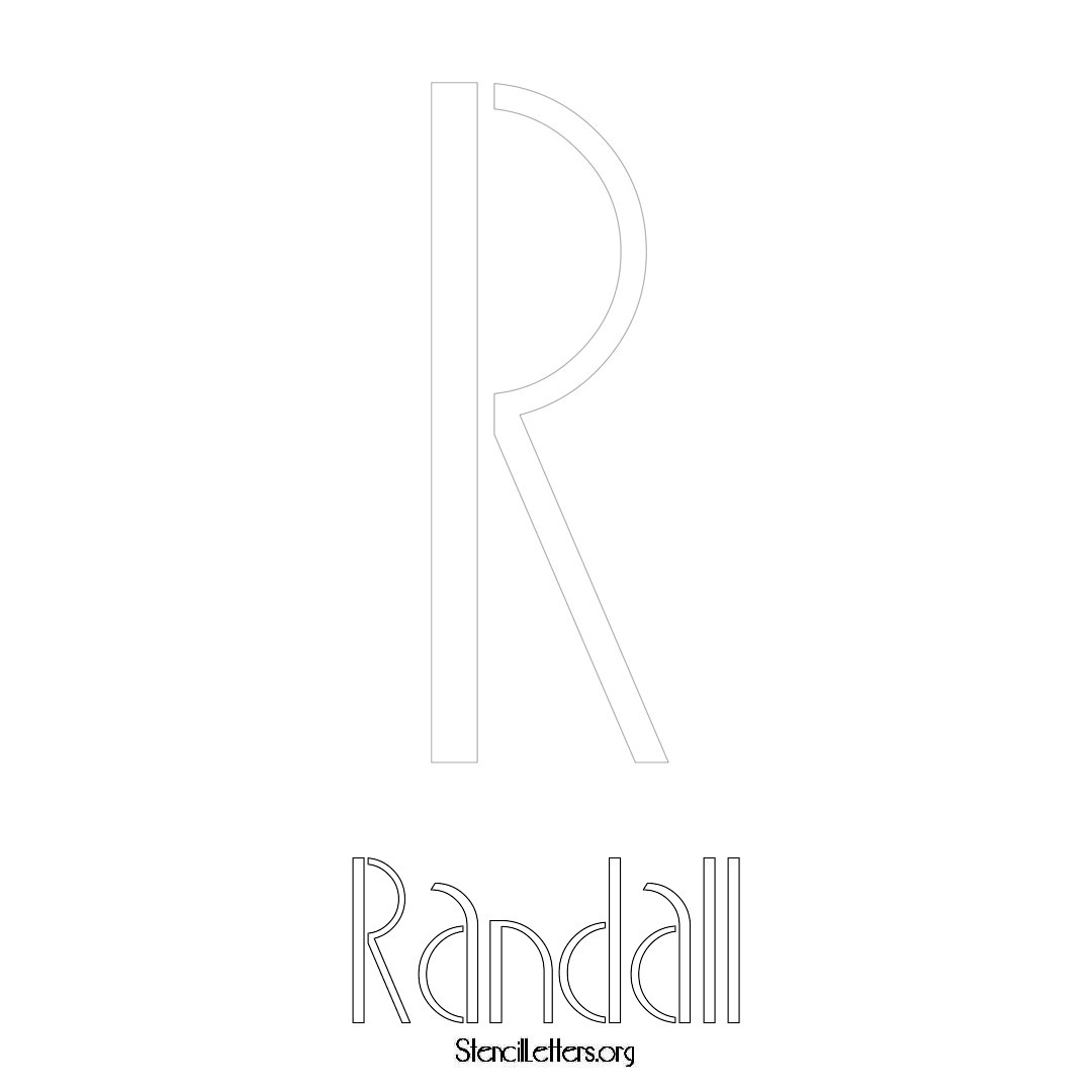 Randall printable name initial stencil in Art Deco Lettering