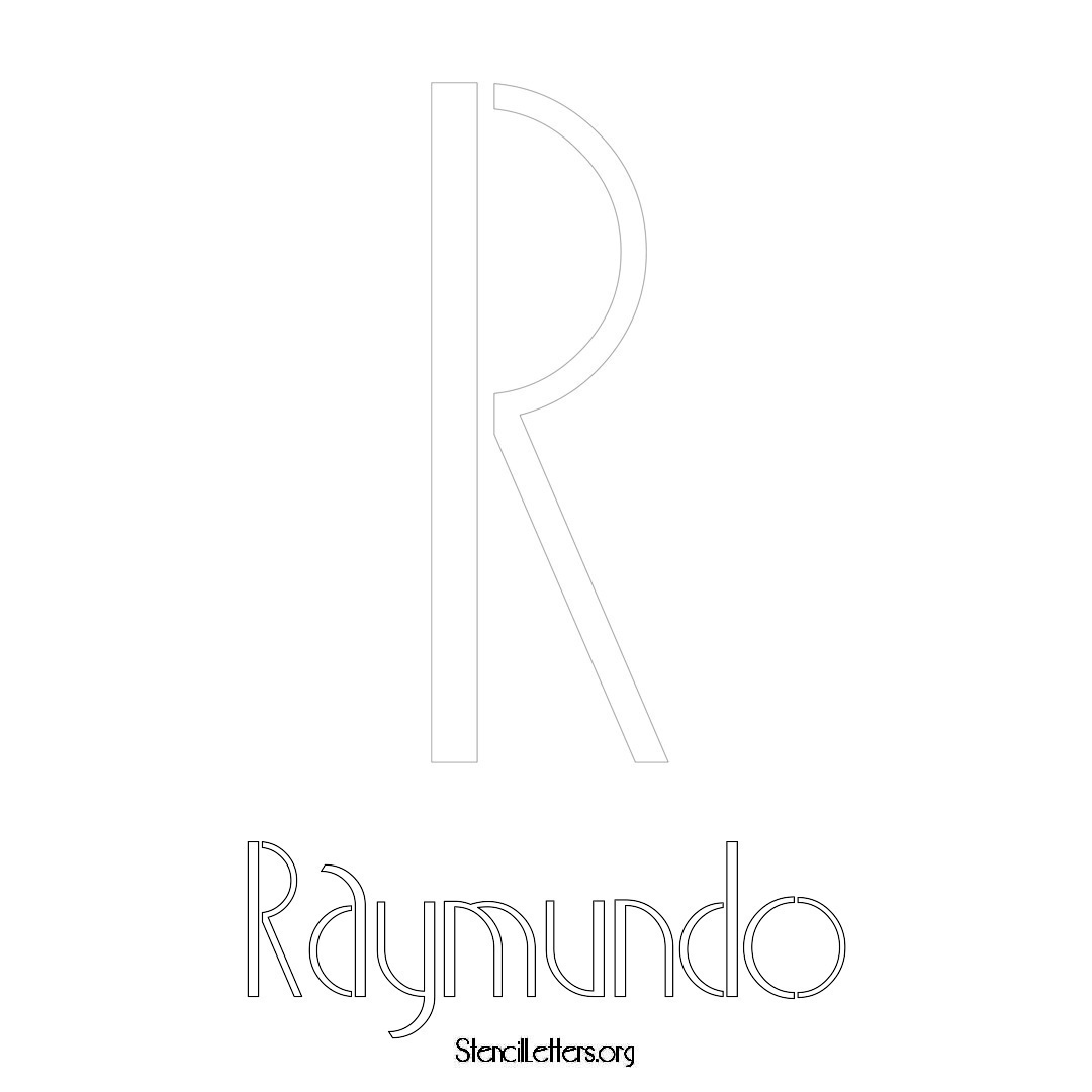 Raymundo printable name initial stencil in Art Deco Lettering
