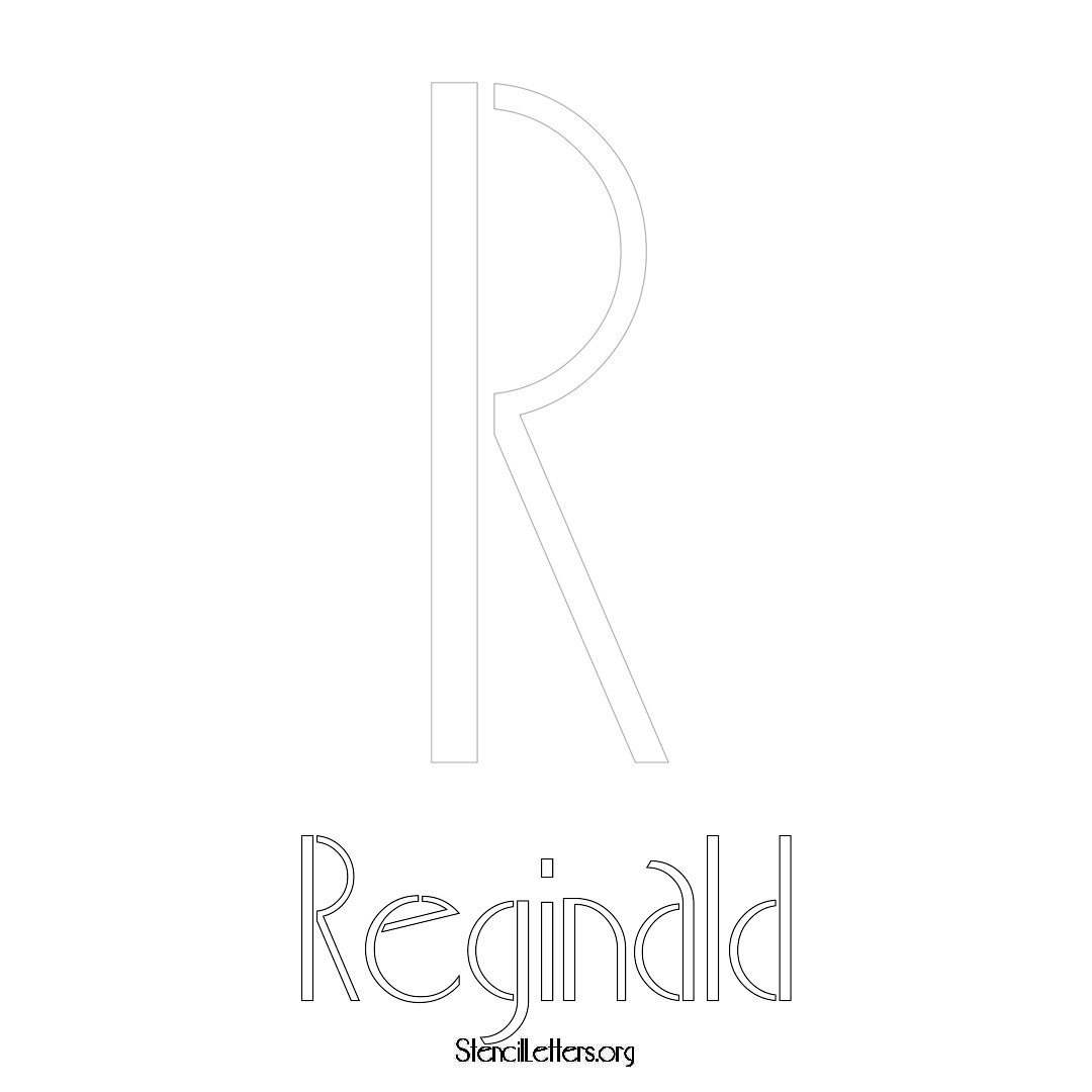 Reginald printable name initial stencil in Art Deco Lettering