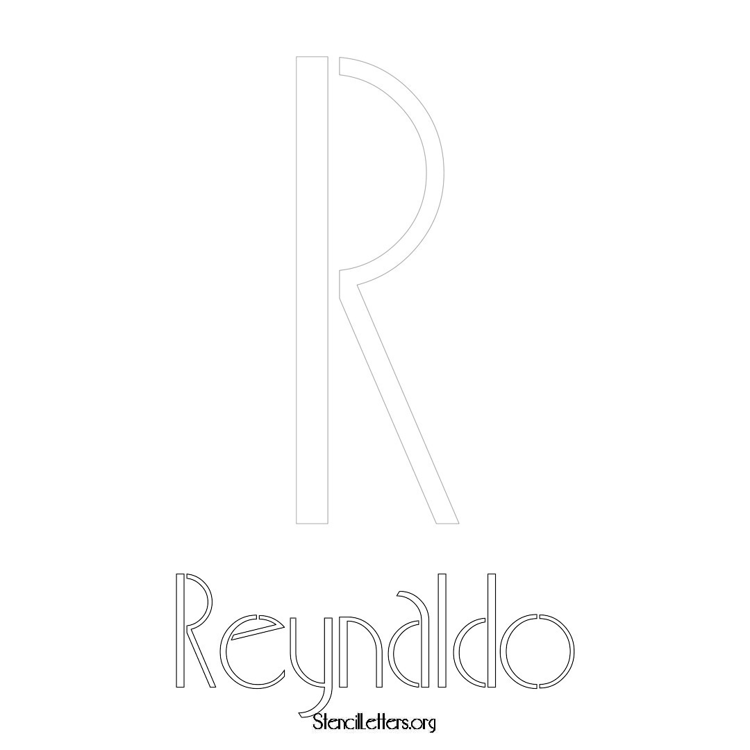 Reynaldo printable name initial stencil in Art Deco Lettering