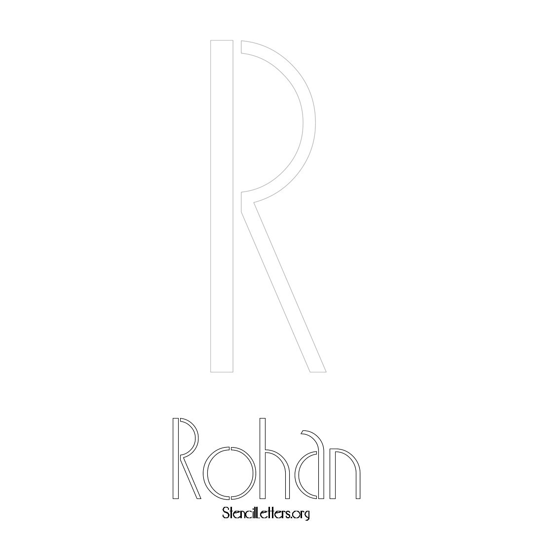 Rohan printable name initial stencil in Art Deco Lettering