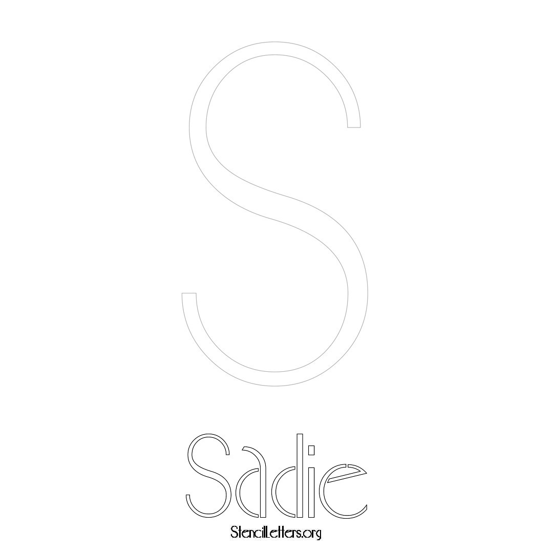 Sadie printable name initial stencil in Art Deco Lettering