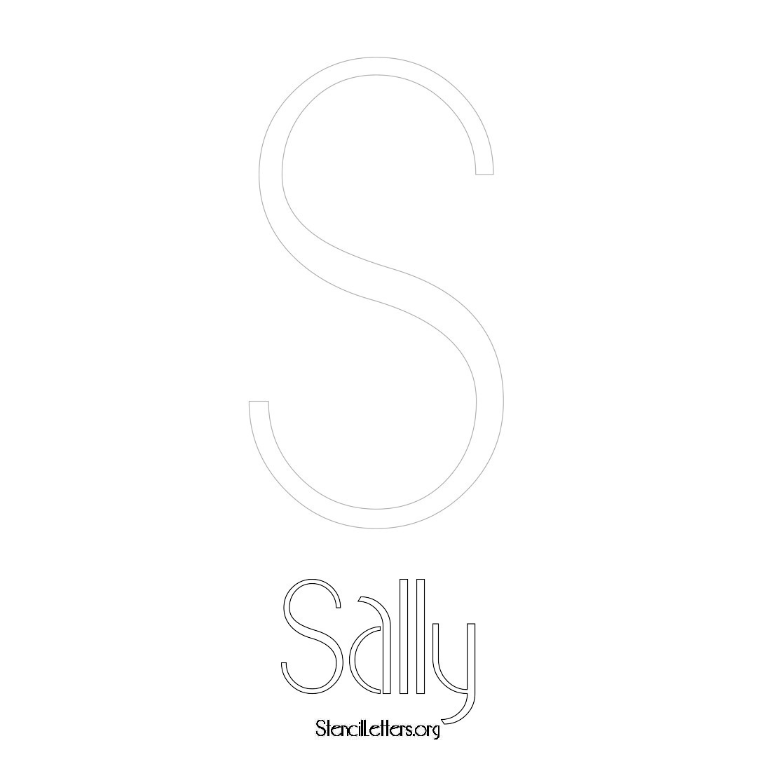 Sally printable name initial stencil in Art Deco Lettering