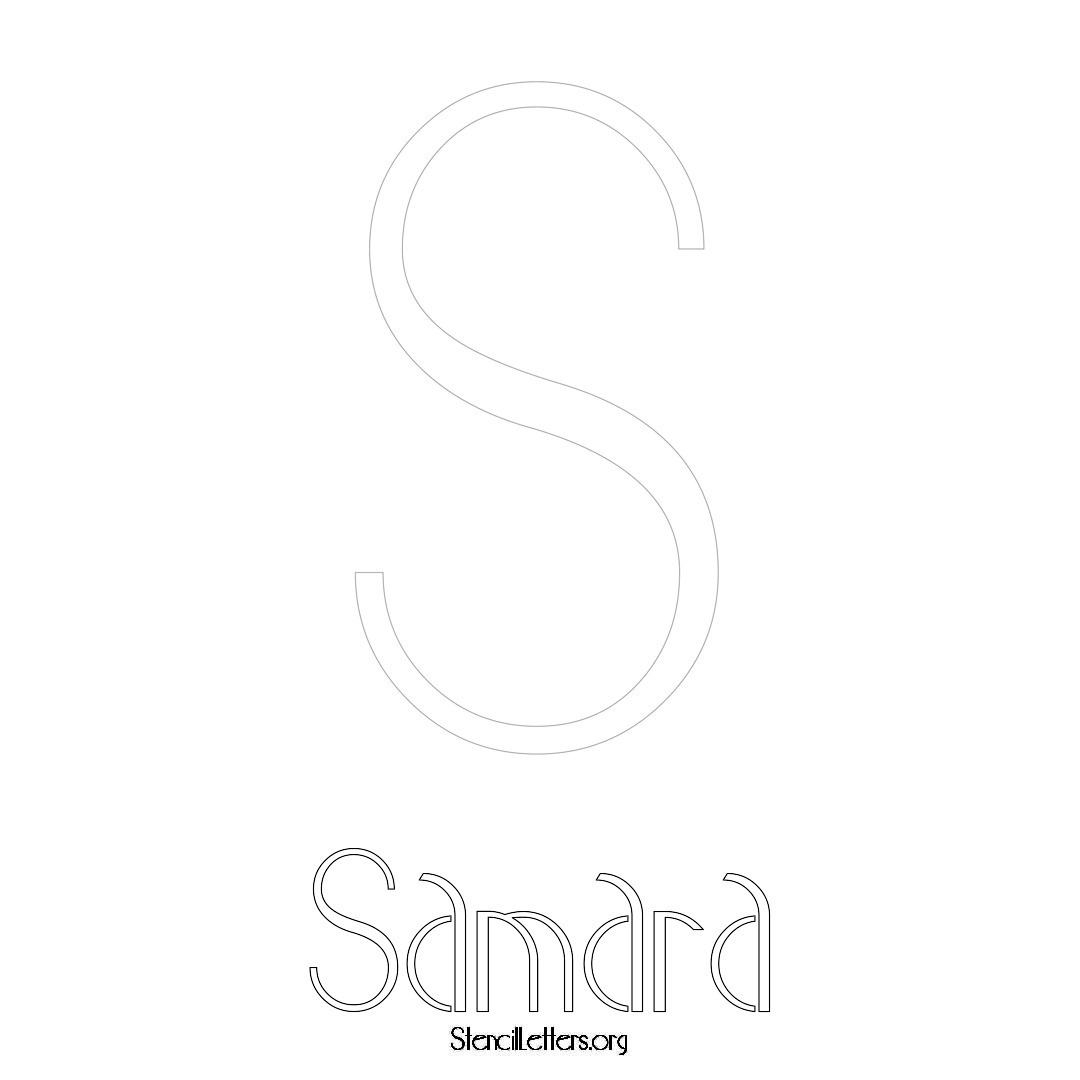Samara printable name initial stencil in Art Deco Lettering